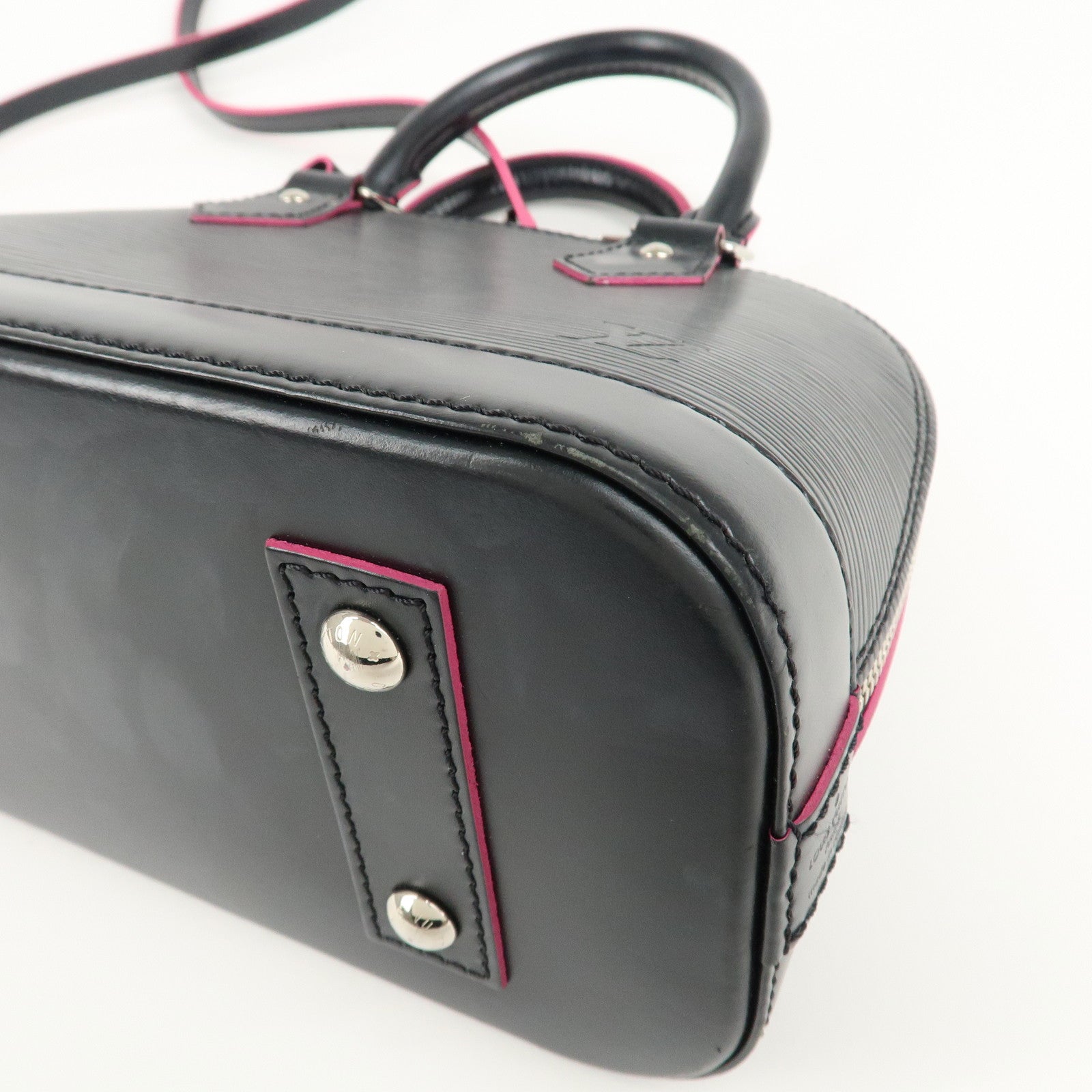 Louis Vuitton Epi Alma BB 2Way Shoulder Bag Noir Pink M54160 Used