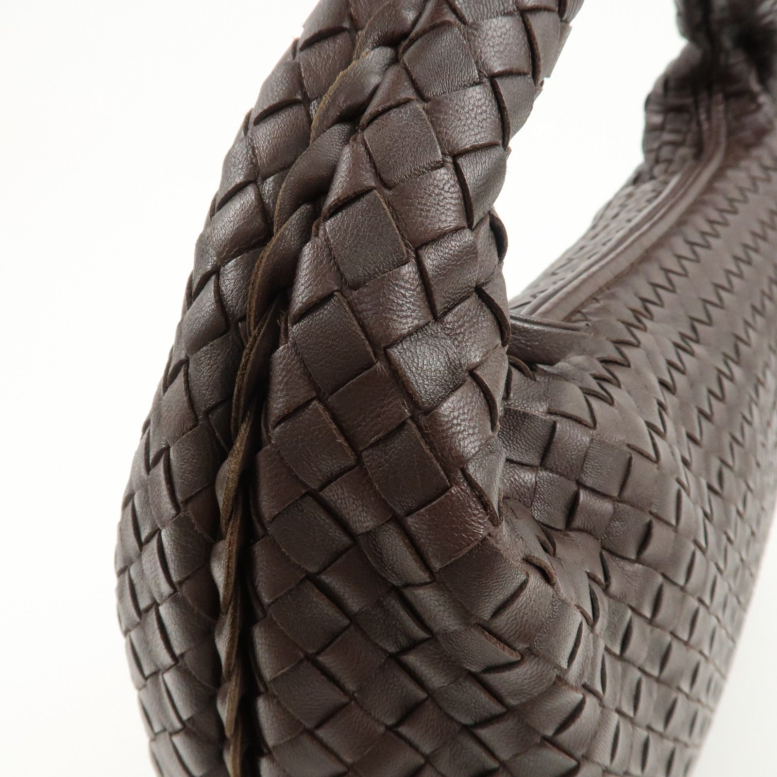 BOTTEGA VENETA Hobo Intrecciato Leather Shoulder Bag Brown 115654 Used