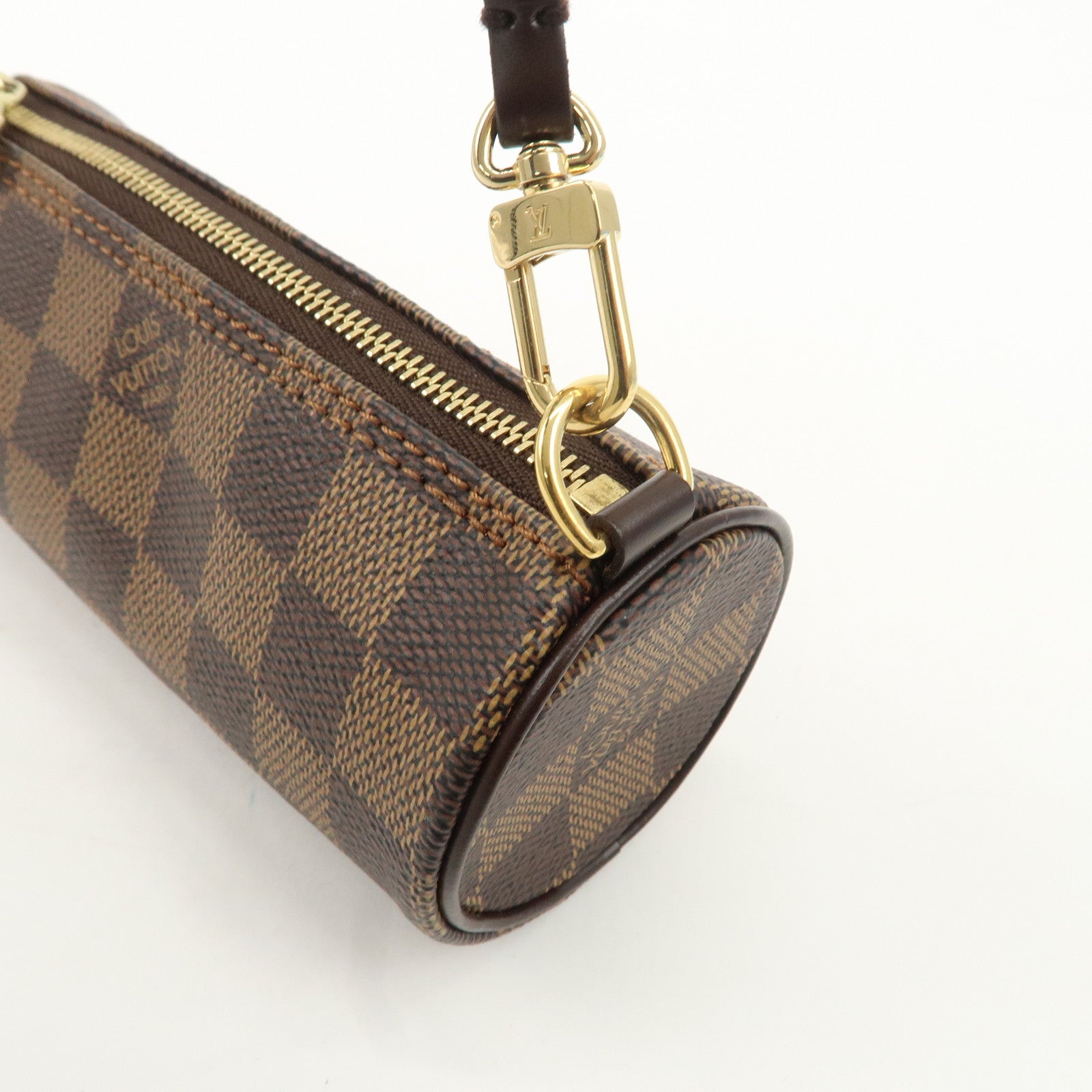 Louis Vuitton Damier Ebene Mini Pouch for Papillon Bag Brown Used