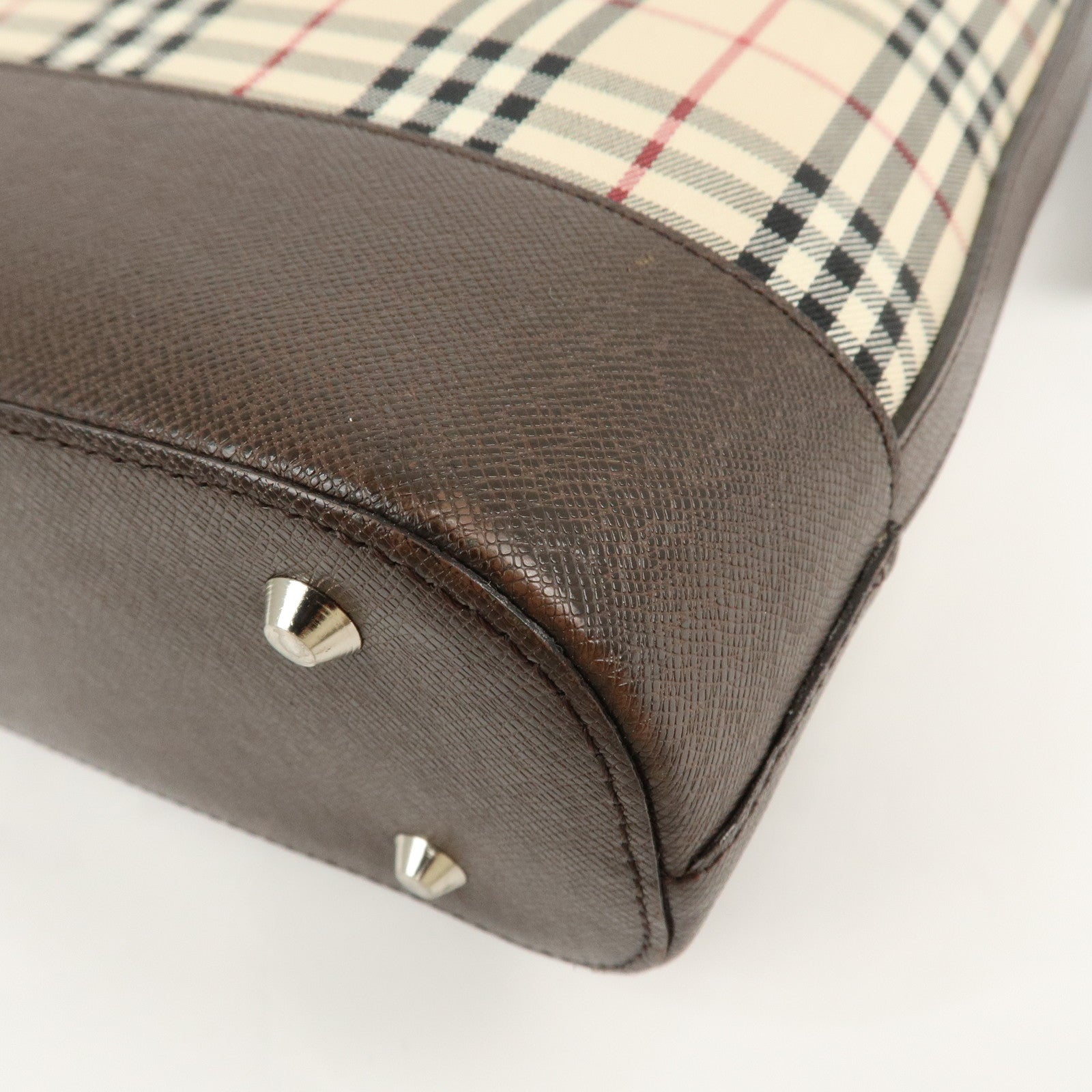 BURBERRY Canvas Leather Nova Plaid Semi Shoulder Bag Used