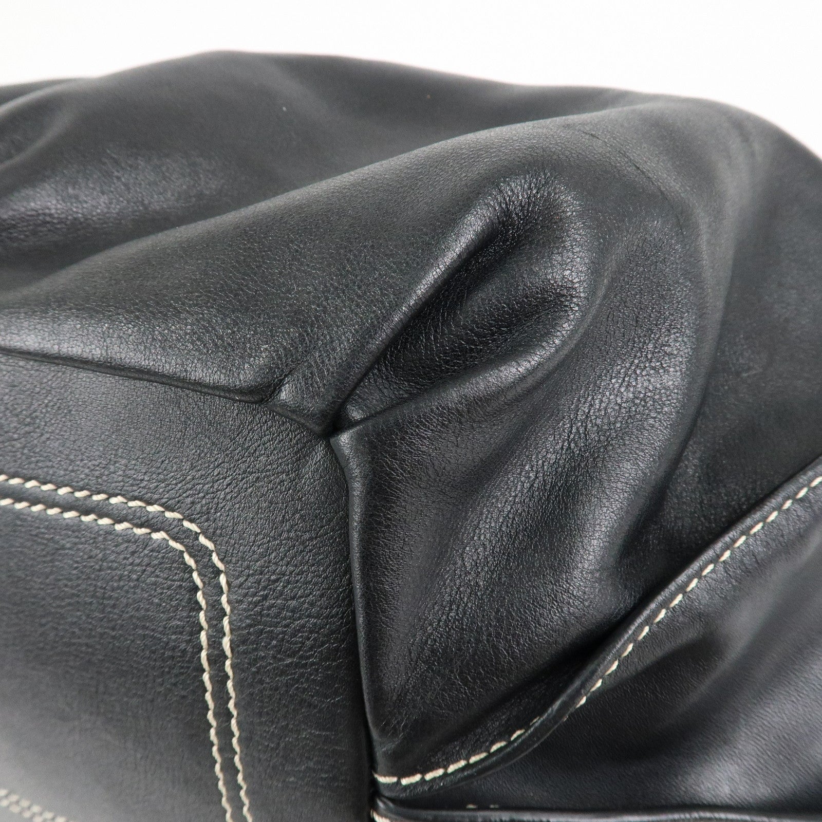 CELINE Leather Bitter Sweet Macadam Engraved Shoulder Bag Used