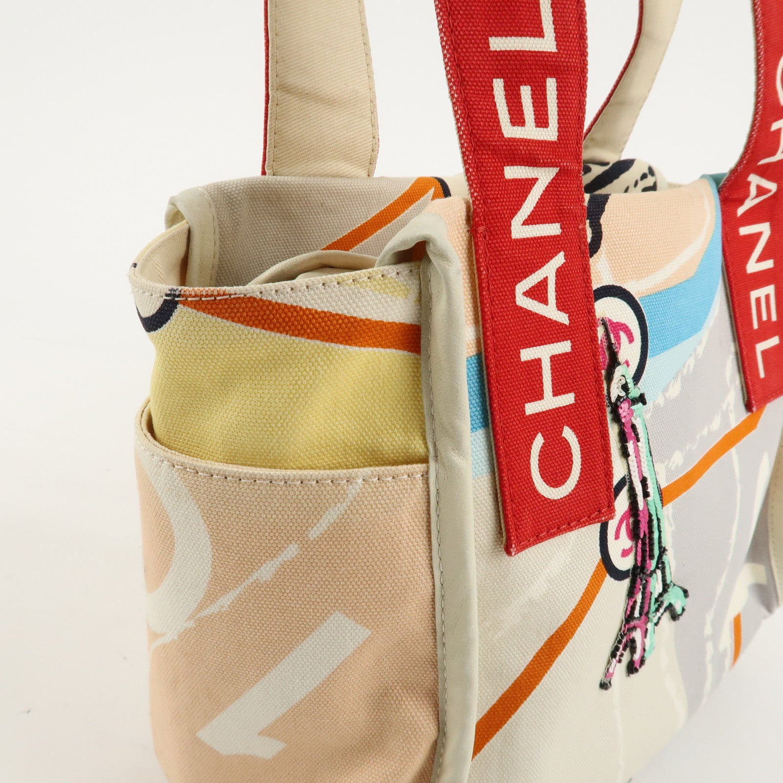 CHANEL Cruise Line Canvas Spangle Paris Map Tote Bag A30833 Used