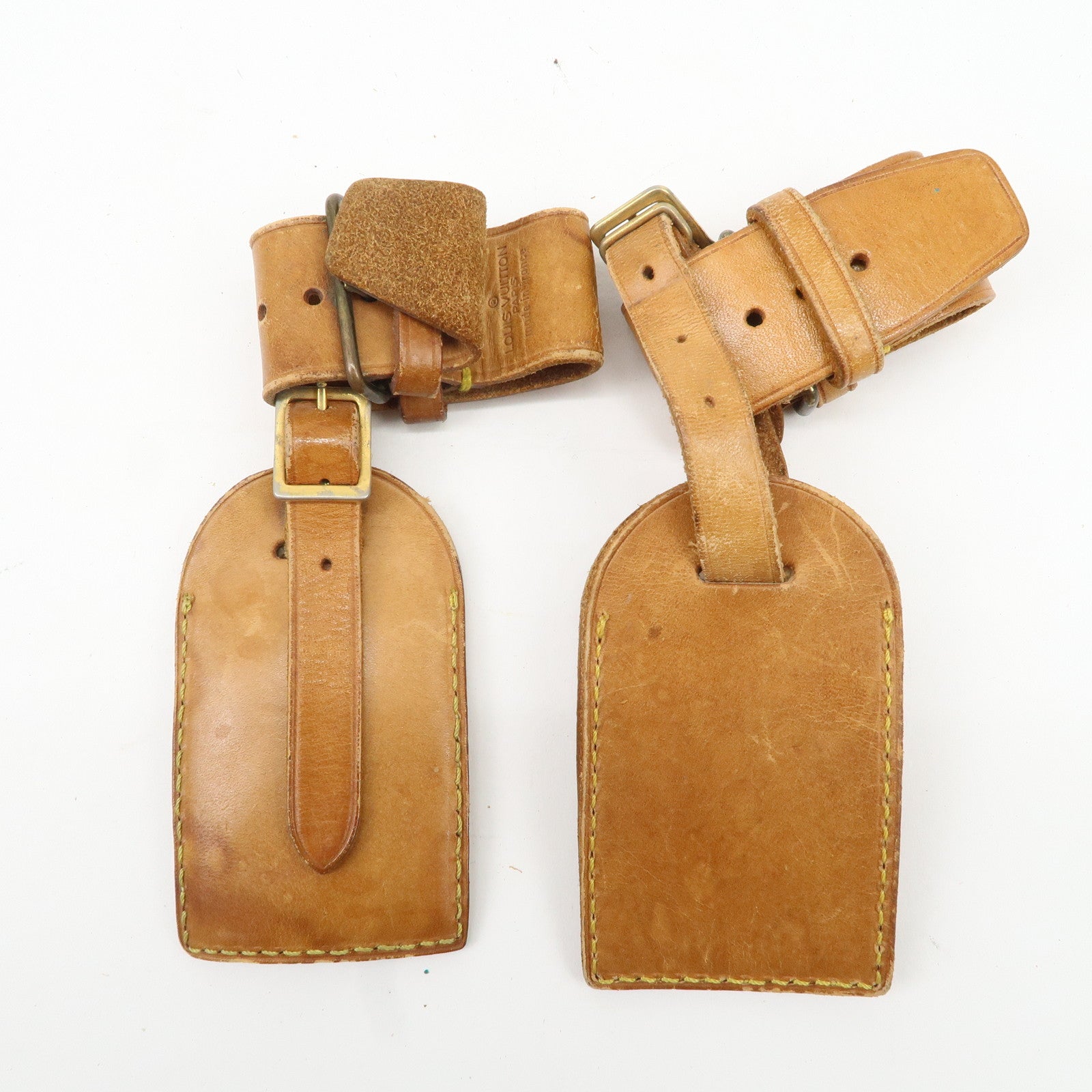 Louis Vuitton Set of 10 Leather Name Tag & Poignet Natural Used