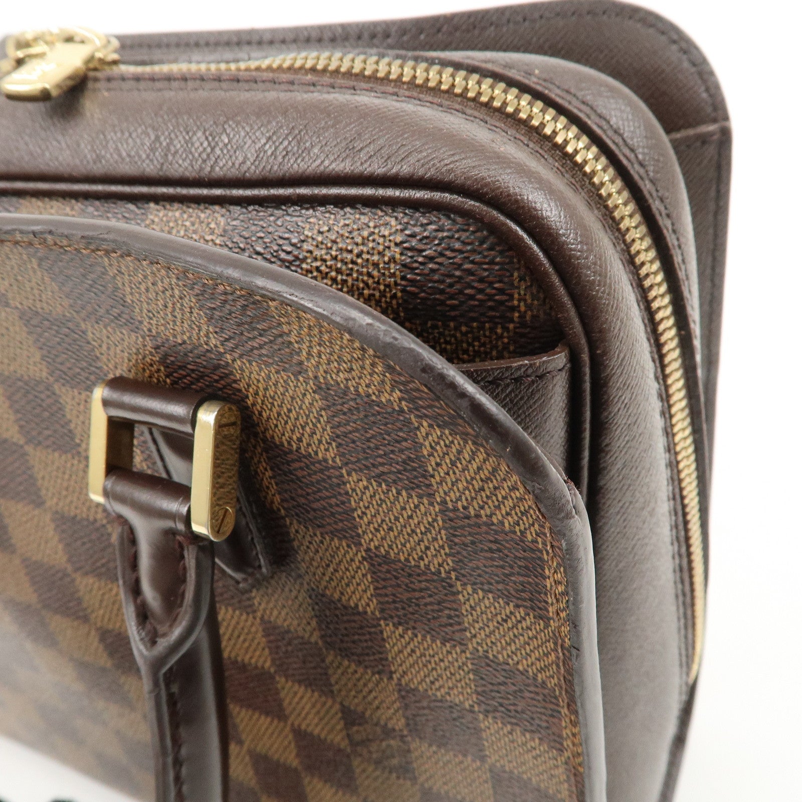 Louis Vuitton Damier Ebene Triana Hand Bag Brown N51155 Used