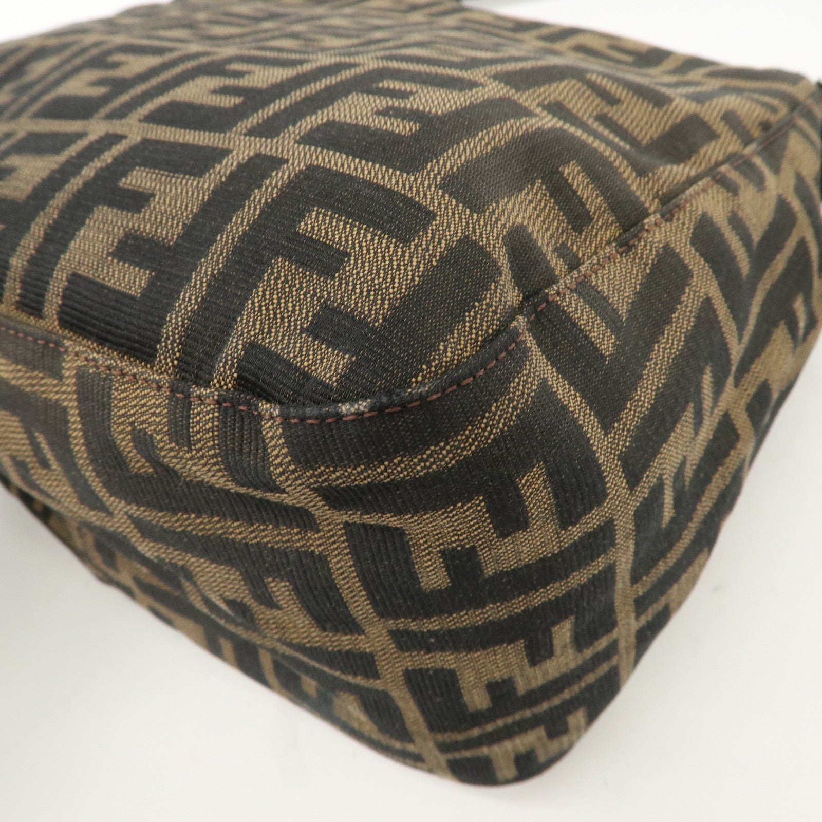 FENDI Zucca Canvas Leather Shoulder Bag Hand Bag 26423Used F/S Used