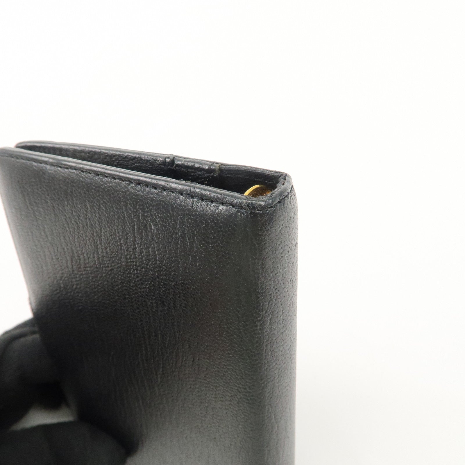 CHANEL COCO Mark Leather Agenda Cover Planner Cover Black Used