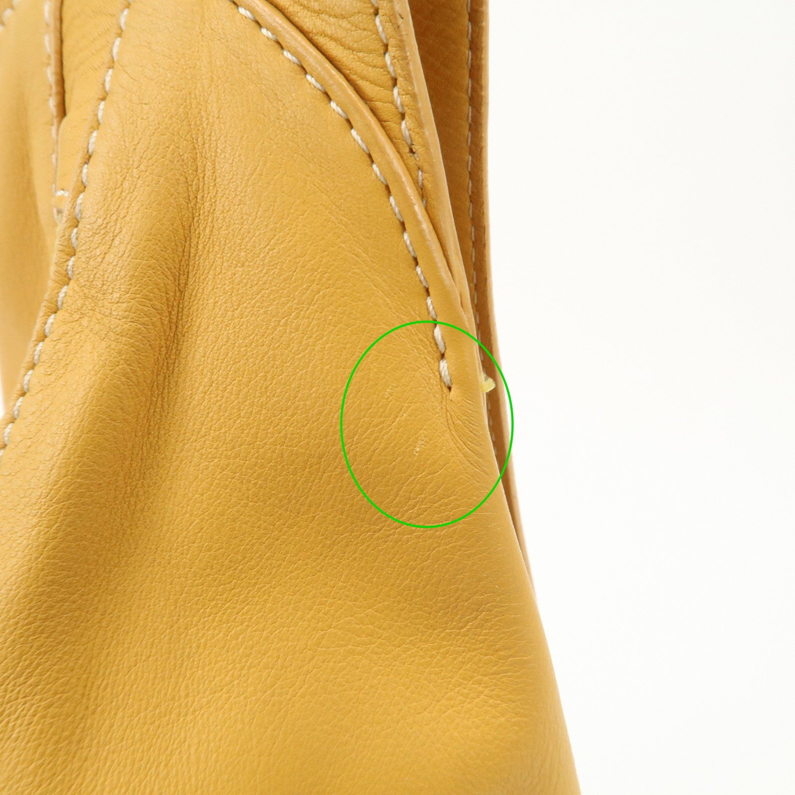 LOEWE Leather Anton Backpack Rucksack Shoulder Bag Yellow Used