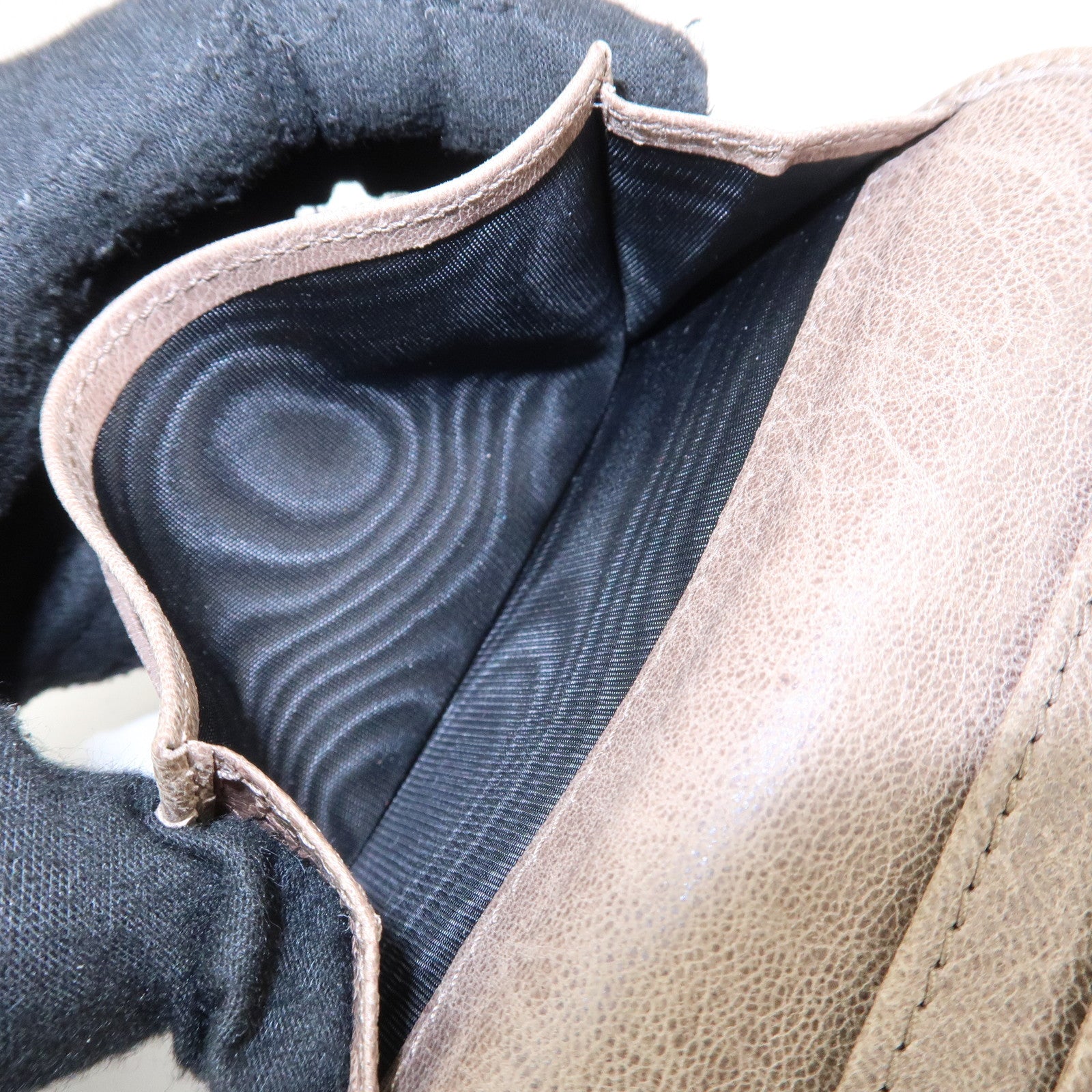 BALENCIAGA Leather Card Case Brown 253050 Used