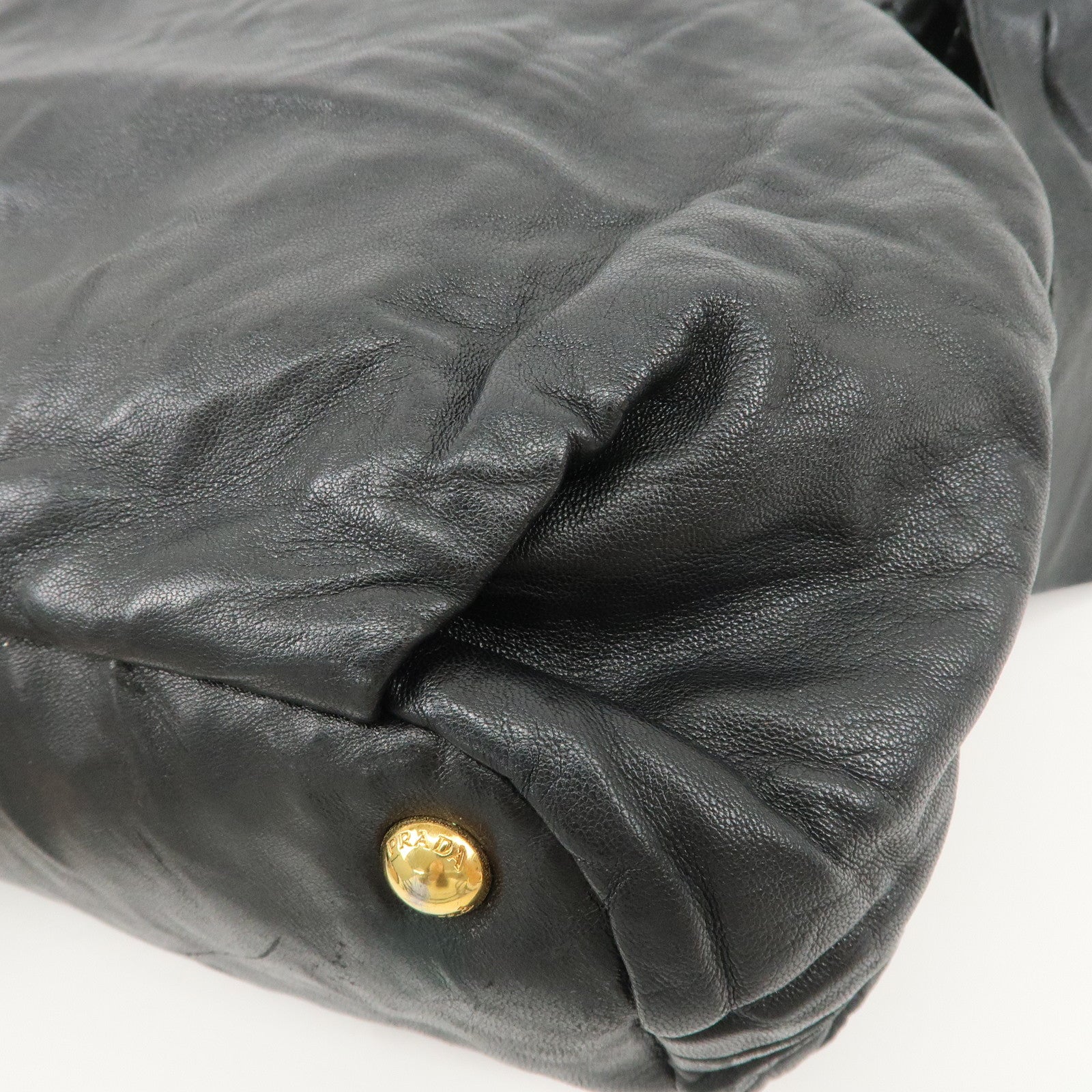 PRADA Leather Ribbon 2Way Bag Hand Bag Shoulder Bag BN1760 Used