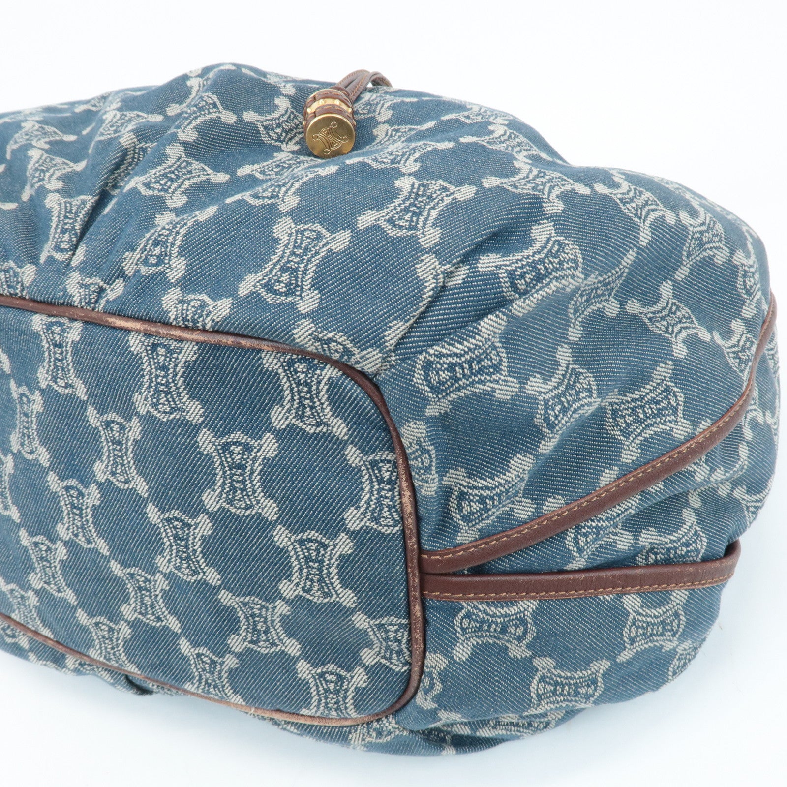 CELINE Macadam Denim Leather Bitter Sweet Shoulder Bag Used