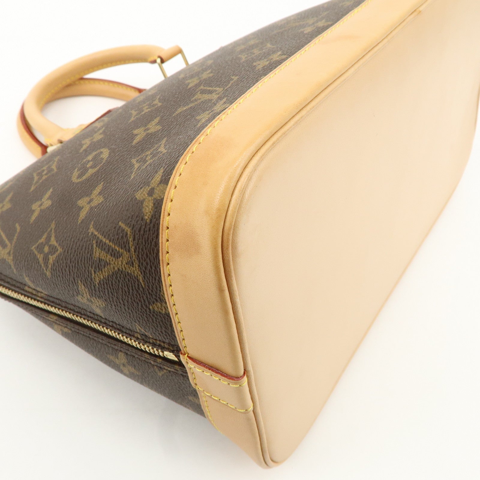 Louis Vuitton Monogram Alma Hand Bag Brown M51130 Used