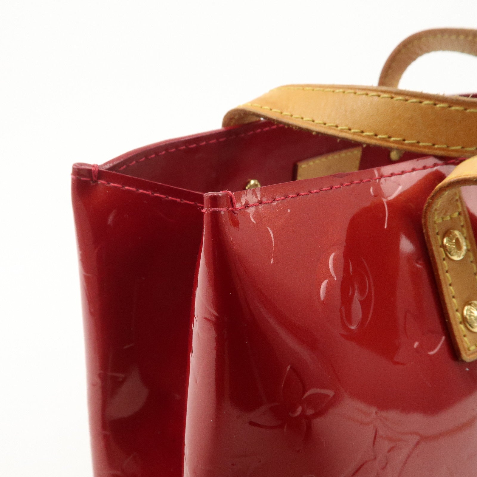 Louis Vuitton Monogram Vernis Lead PM Hand Bag Red M91990 Used