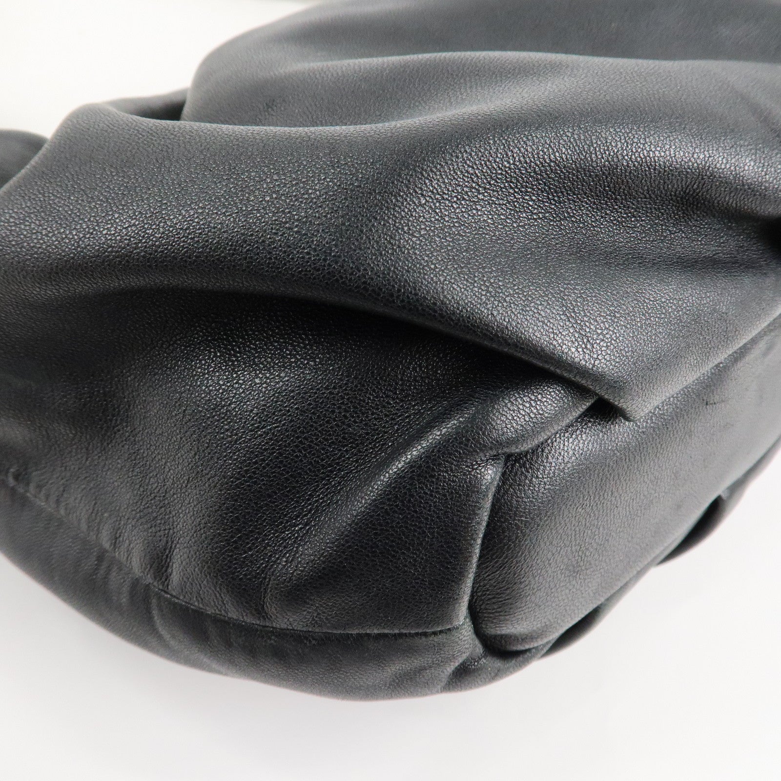 PRADA Leather 2Way Hand Bag Shoulder Bag Black BN2324 Used