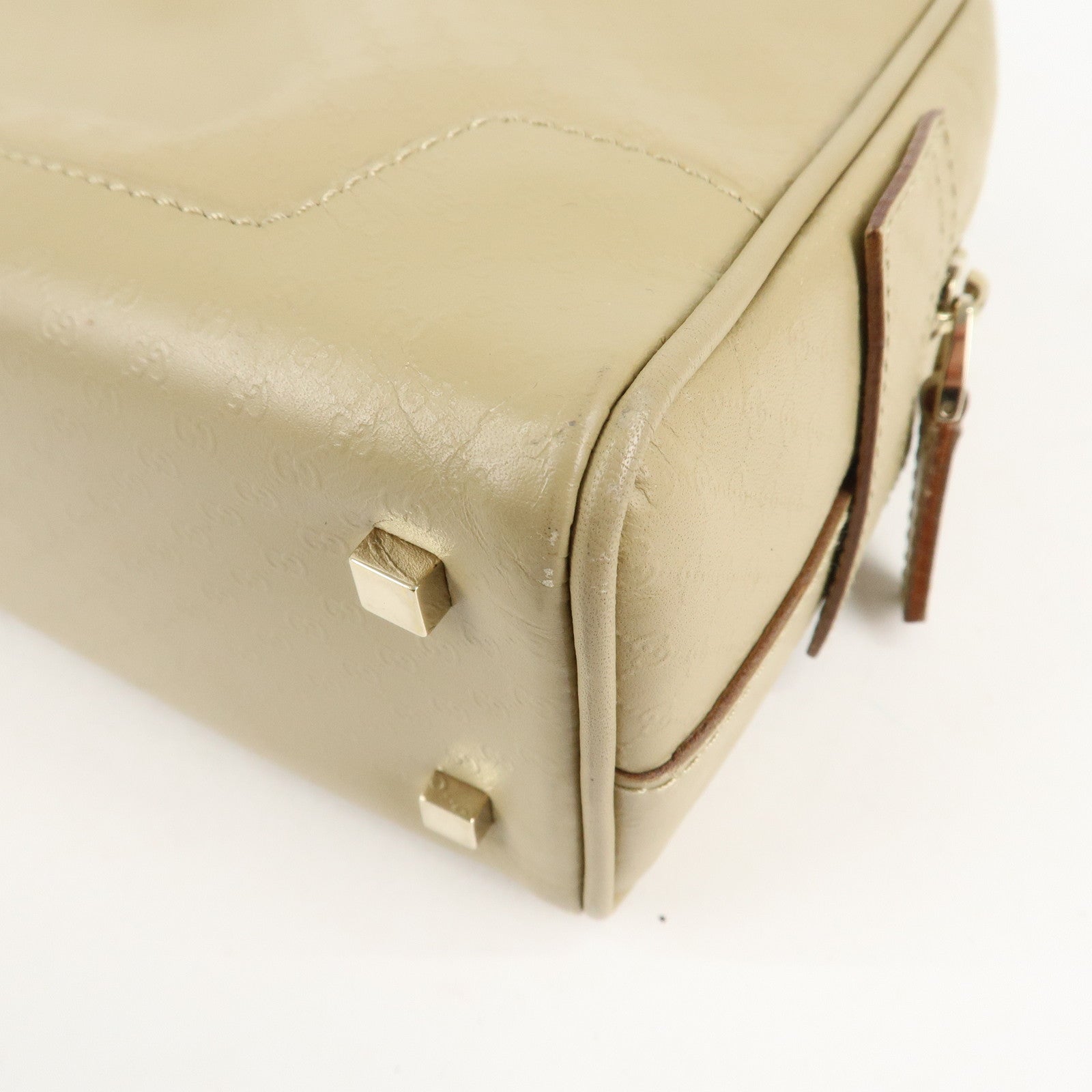 GUCCI Micro Guccissima Leather Hand Bag Beige 000.0852.2123 Used