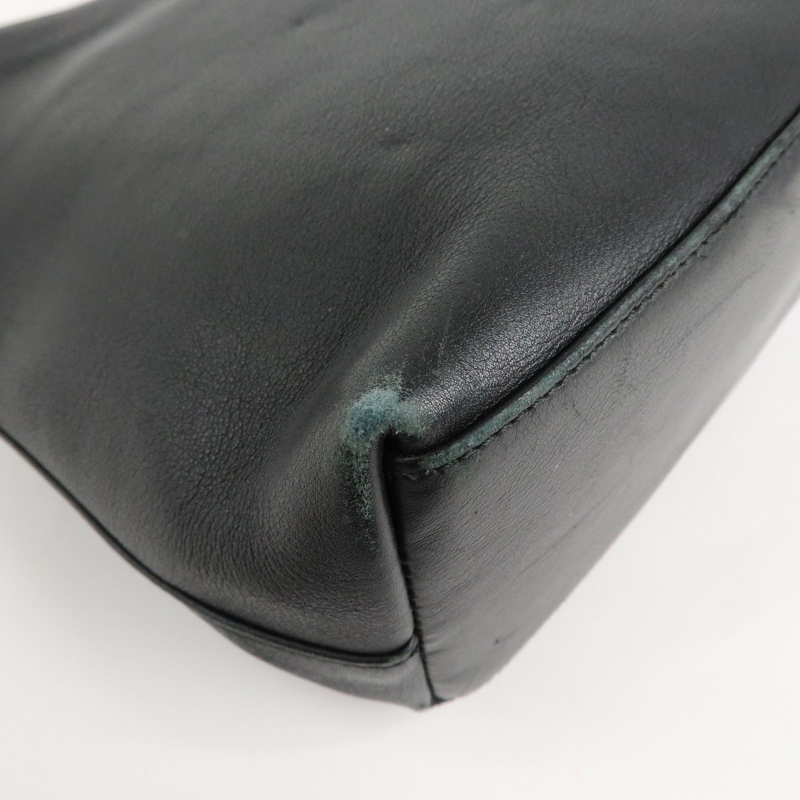 GUCCI Bamboo Leather One-Shoulder Bag Balck 001.3244.001998 Used