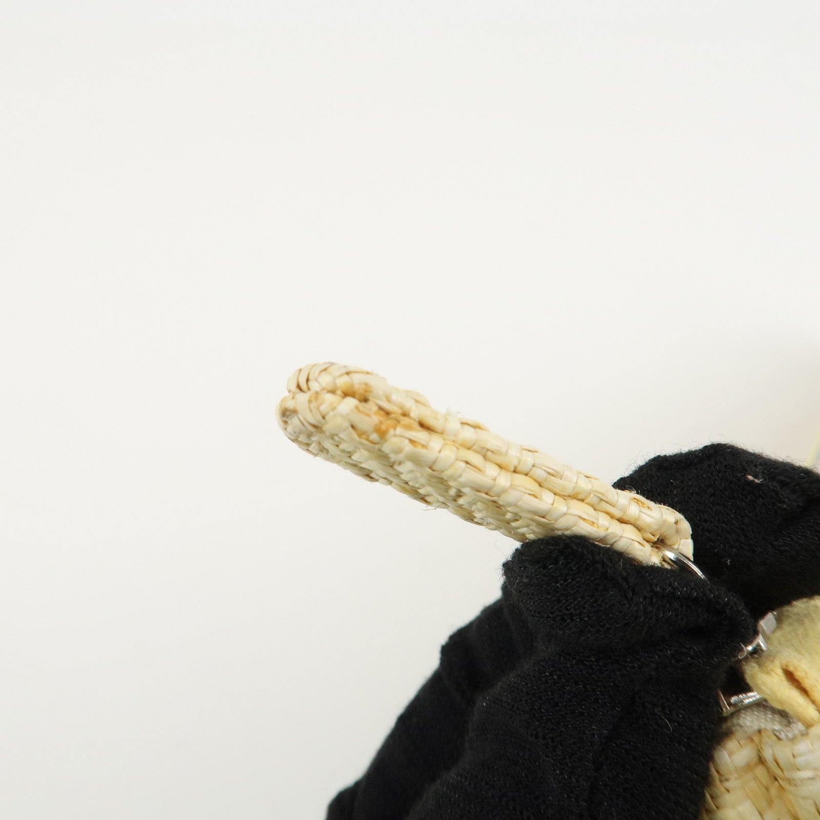 CHANEL Deauville Straw Clutch Bag Pouch Yellow A80117 Used