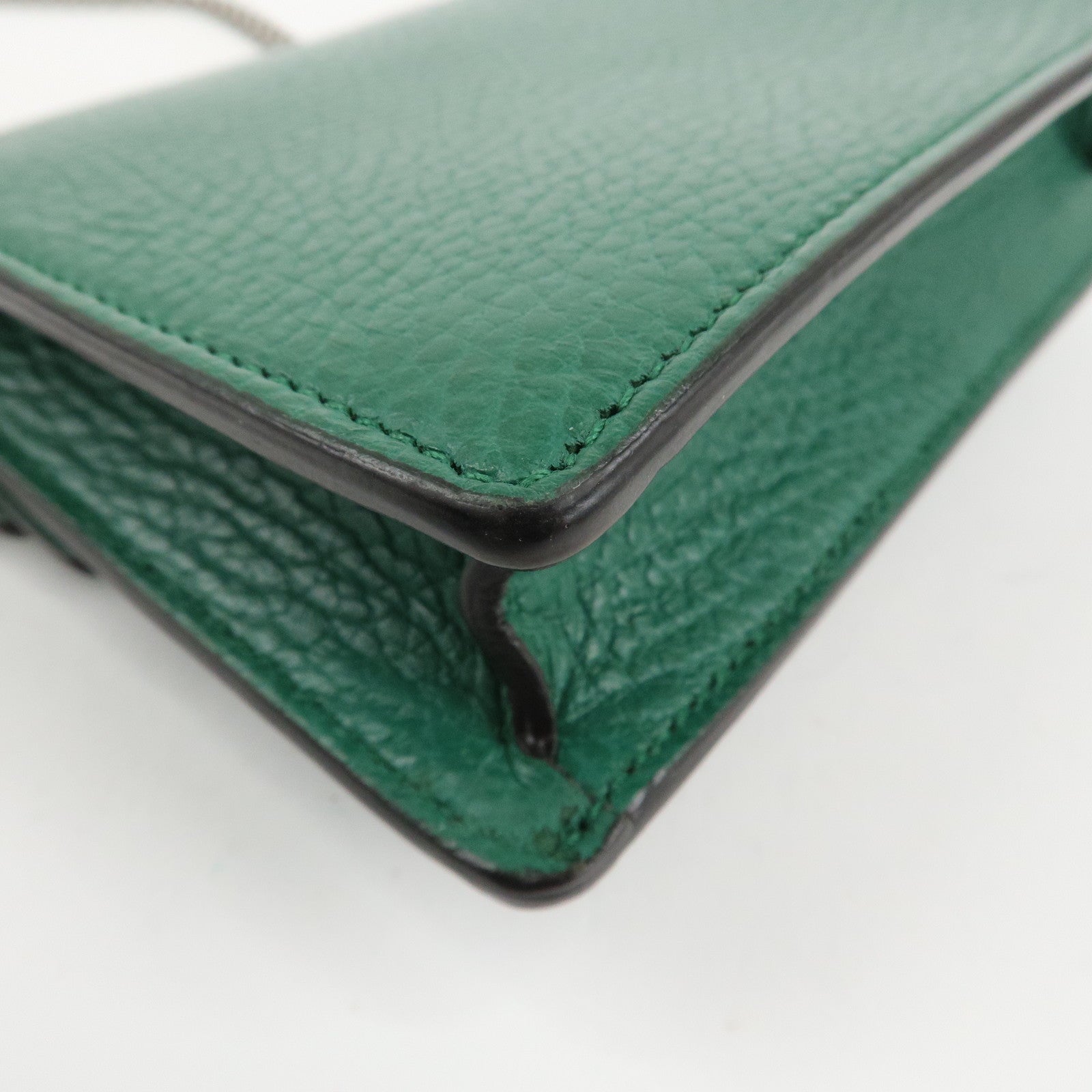 GUCCI Dionysus Leather Chain Shoulder Bag Green 476432 Used
