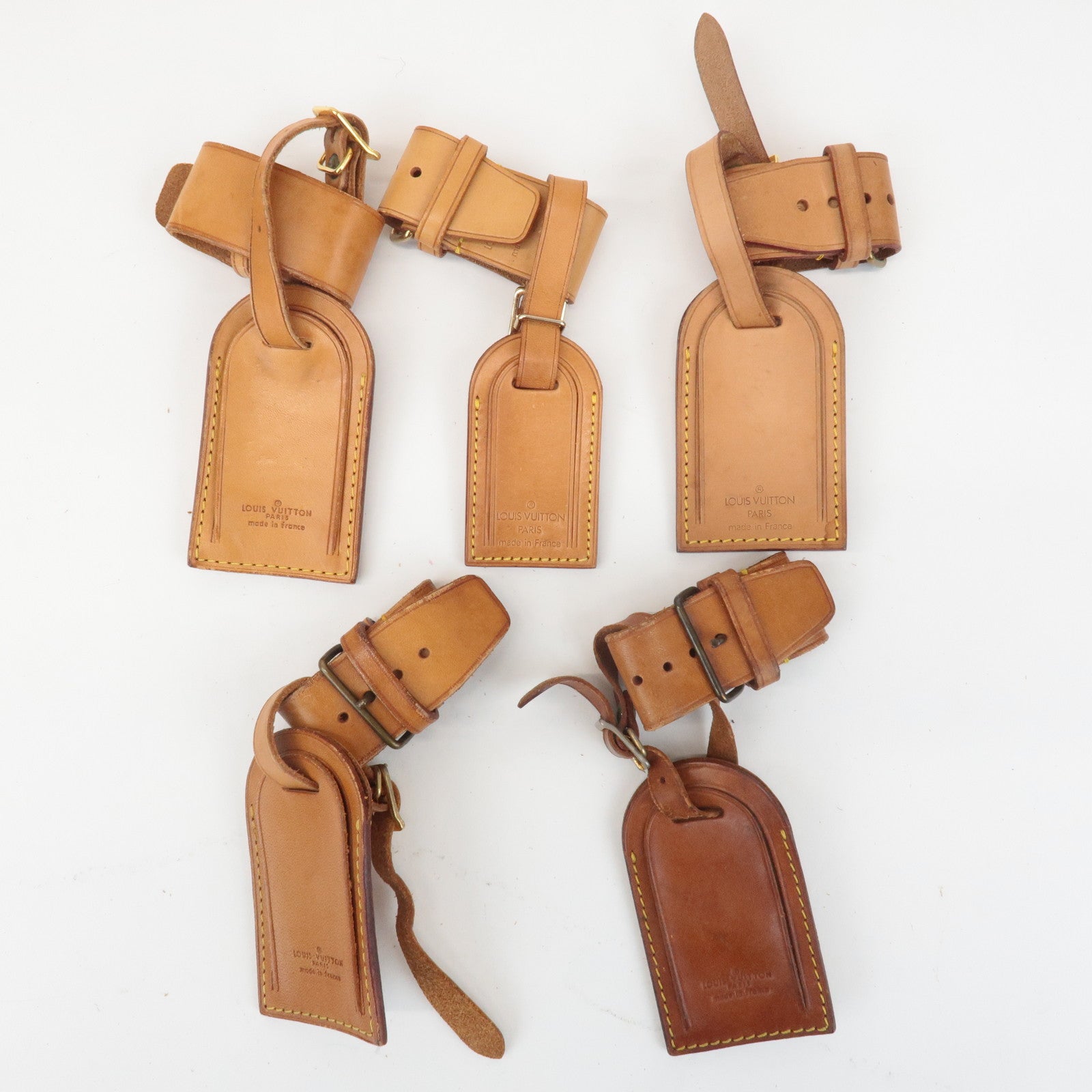 Louis Vuitton Set of 20 Leather Name Tag & Poignet Natural Used