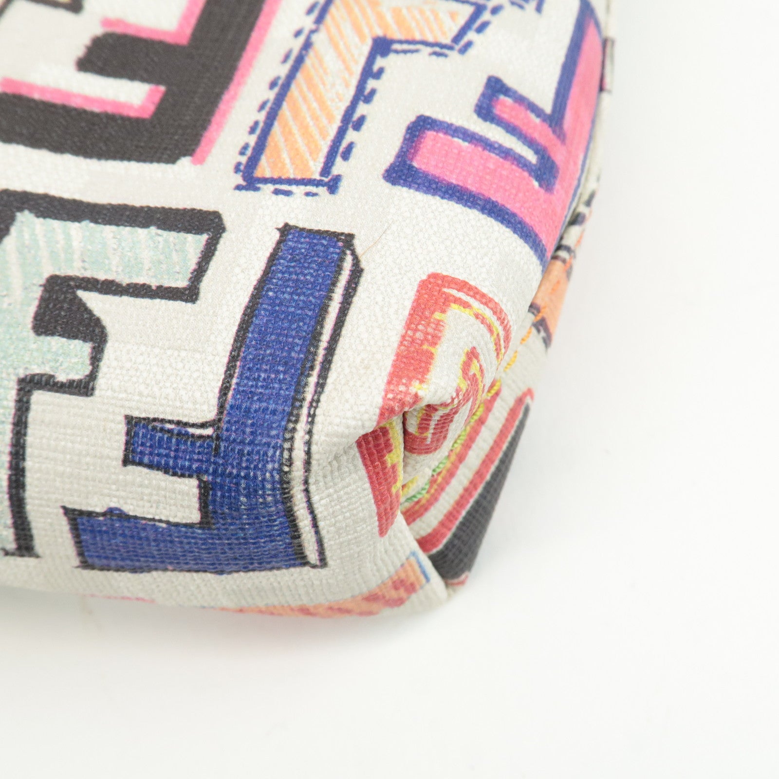 FENDI Zucca Print PVC Chain Accessory Pouch Multicolor 8BR592 Used