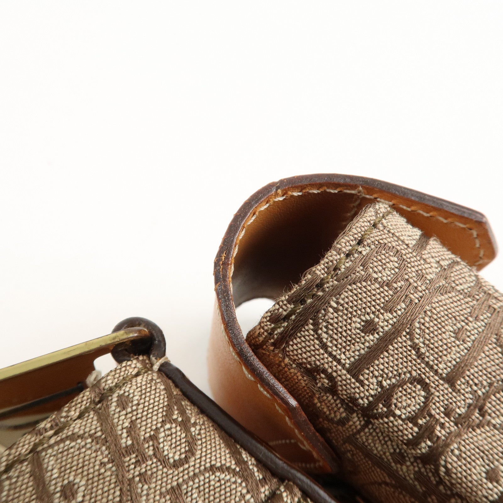 Christian Dior Trotter Canvas Leather Shoulder Bag & Pouch Used