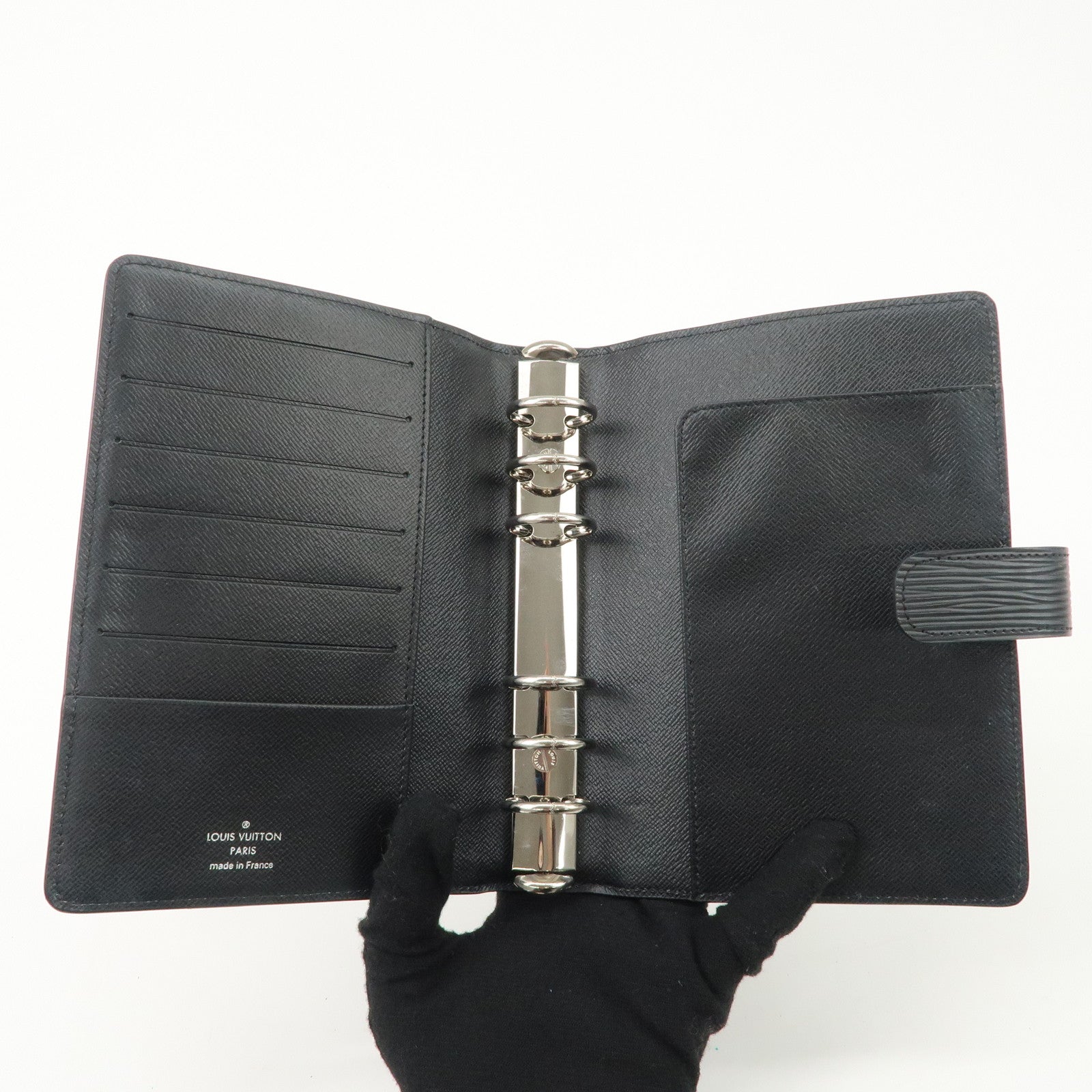 Louis Vuitton Epi Agenda MM Planner Cover Noir Black R20202 Used