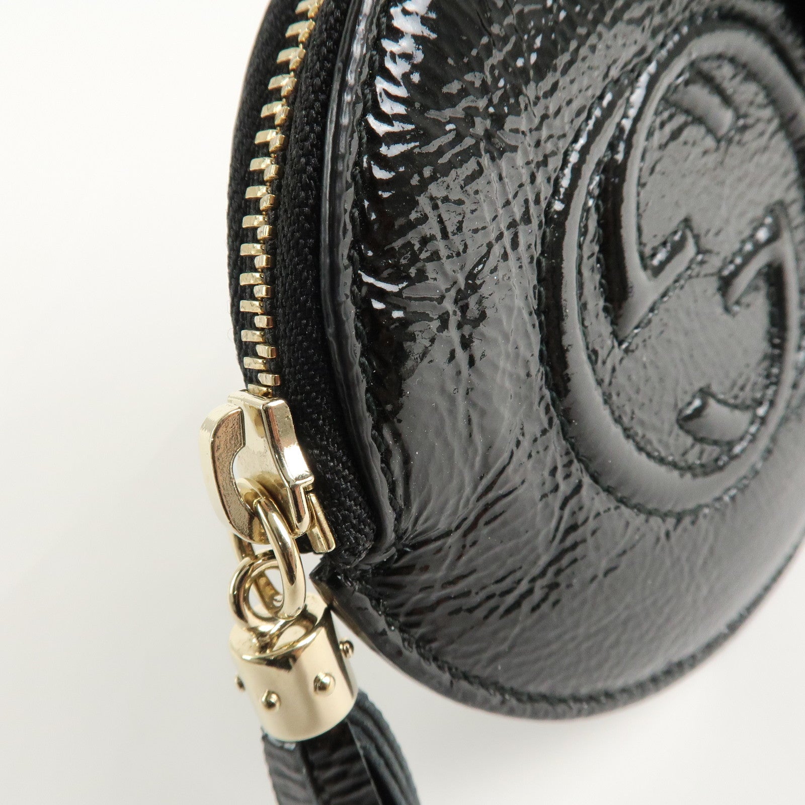 GUCCI SOHO Patent Leather Coin Purse Black 337946 Used