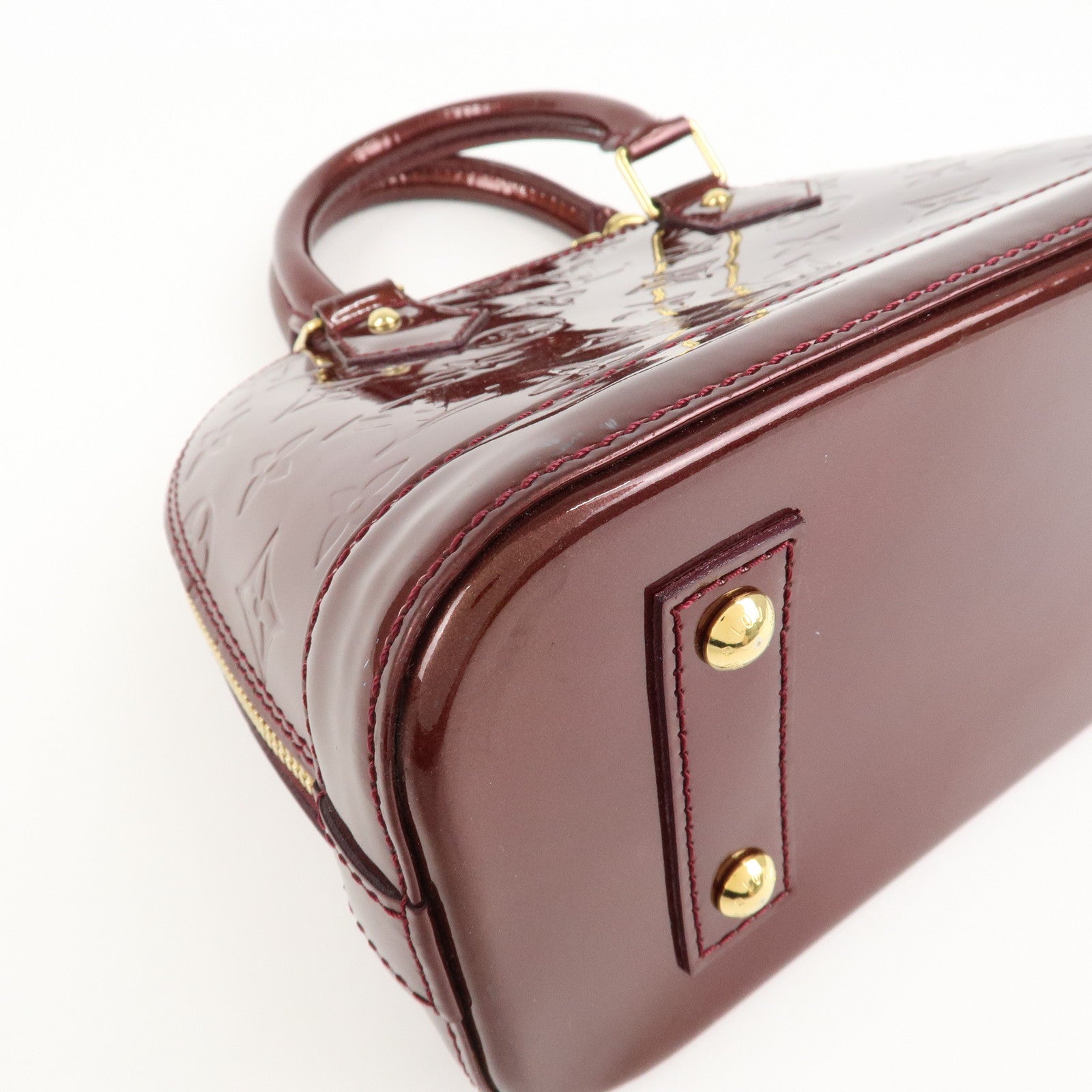 Louis Vuitton Monogram Vernis Alma BB Hand Bag Griotte M90231 Used