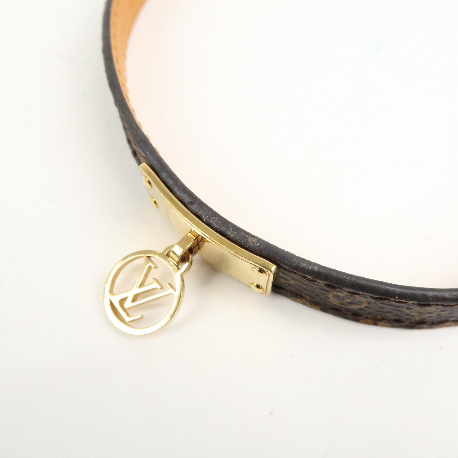 Louis Vuitton Monogram Bracelet Logo Mania 17 Brown M4150 Used