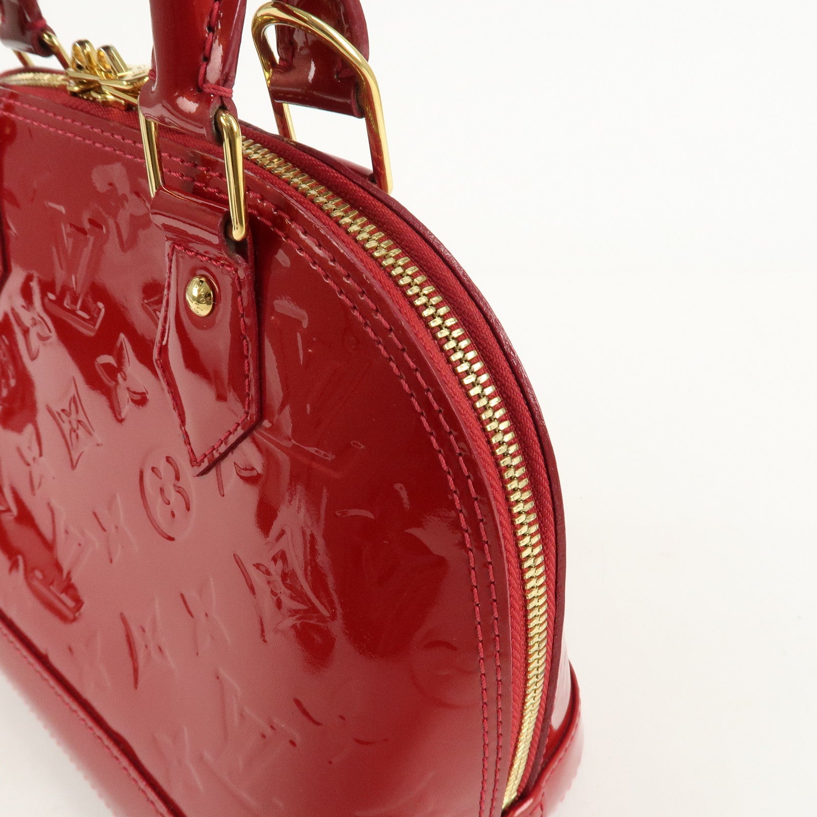 Louis Vuitton Monogram Vernis Alma BB 2Way Bag Red M91606 Used