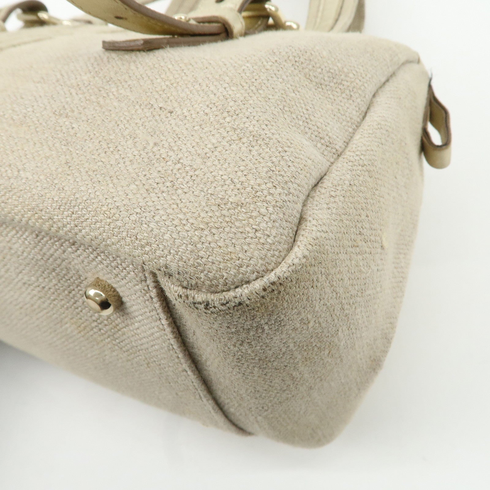 YVES SAINT LAURENT Rive Gauche Kahara Canvas Leather Mini Boston Used
