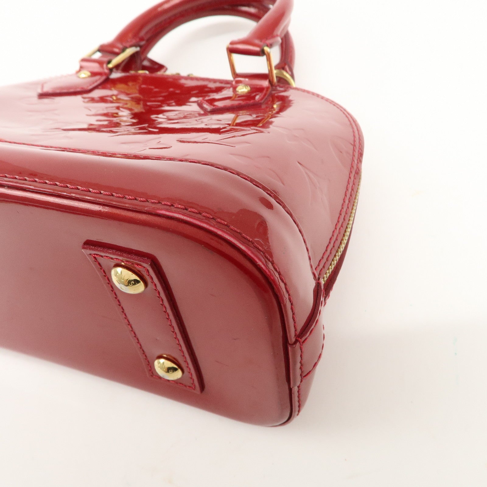 Louis Vuitton Monogram Vernis Alma BB 2Way Bag Red M91606 Used