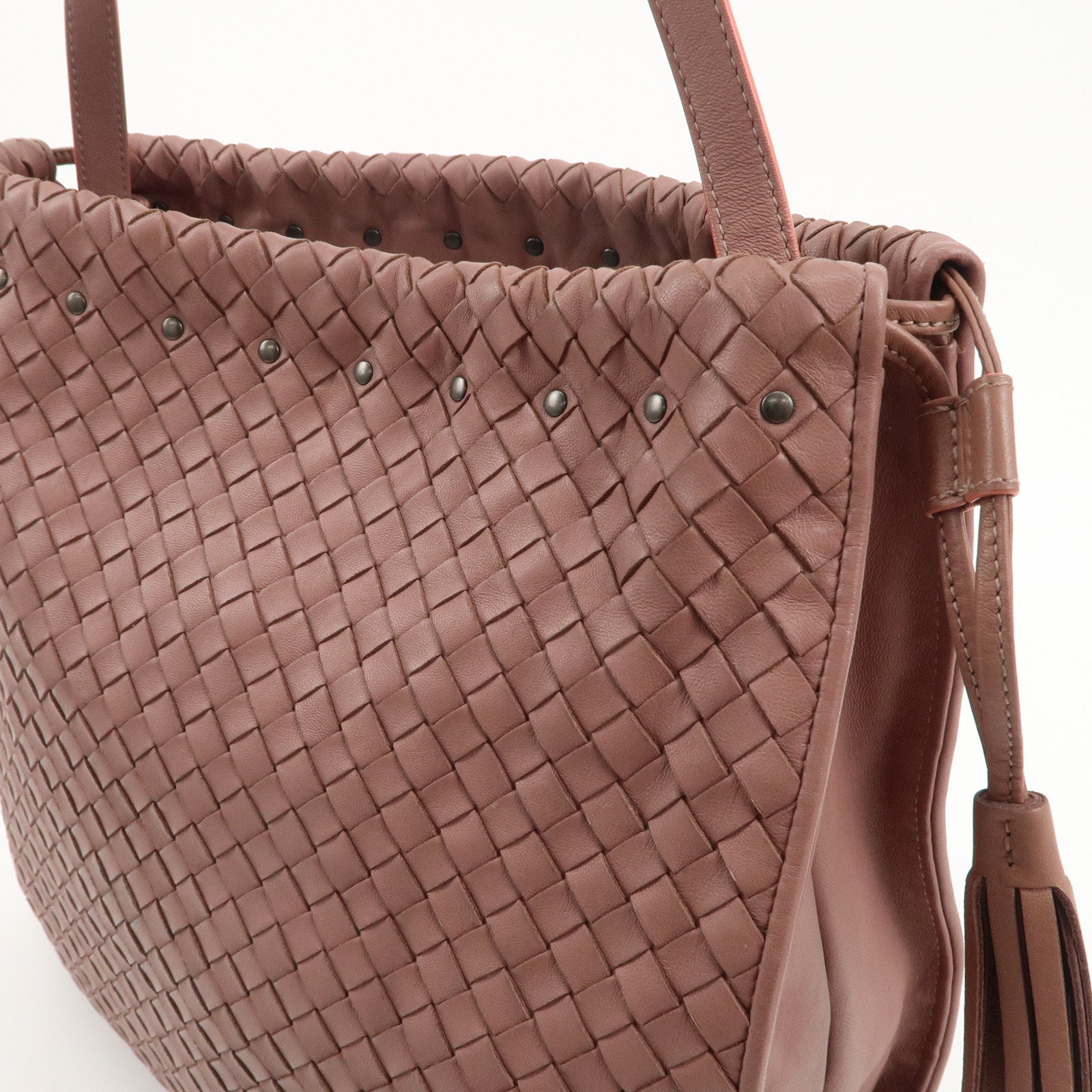 BOTTEGA VENETA Intrecciato Leather Shoulder Bag 323765 Used