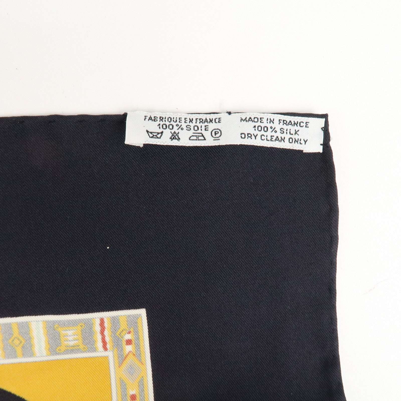 HERMES Silk 100% Carre 90 Scarf Au Son du Tam Tam Black Beige Used