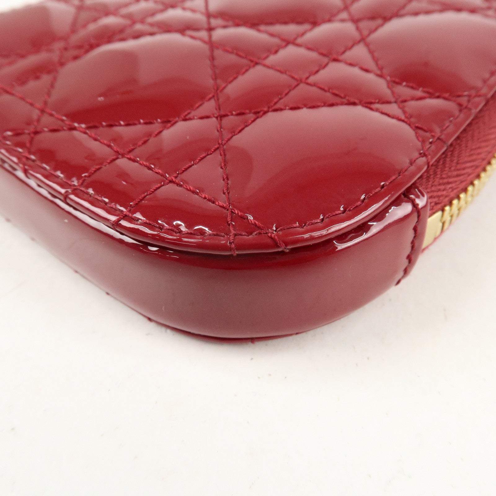 Christian Dior Cannage Patent Leather Phone Holder Used