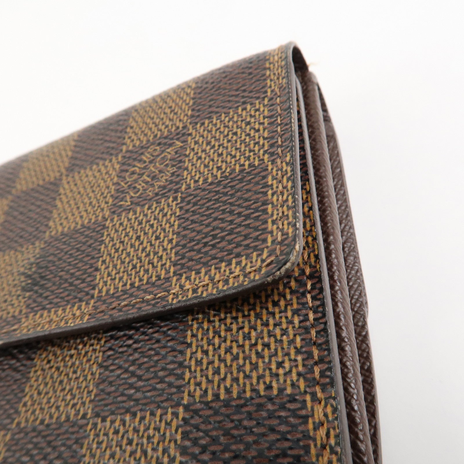 Louis Vuitton Damier Ebene Portefeuille Elise Wallet N61654 Used