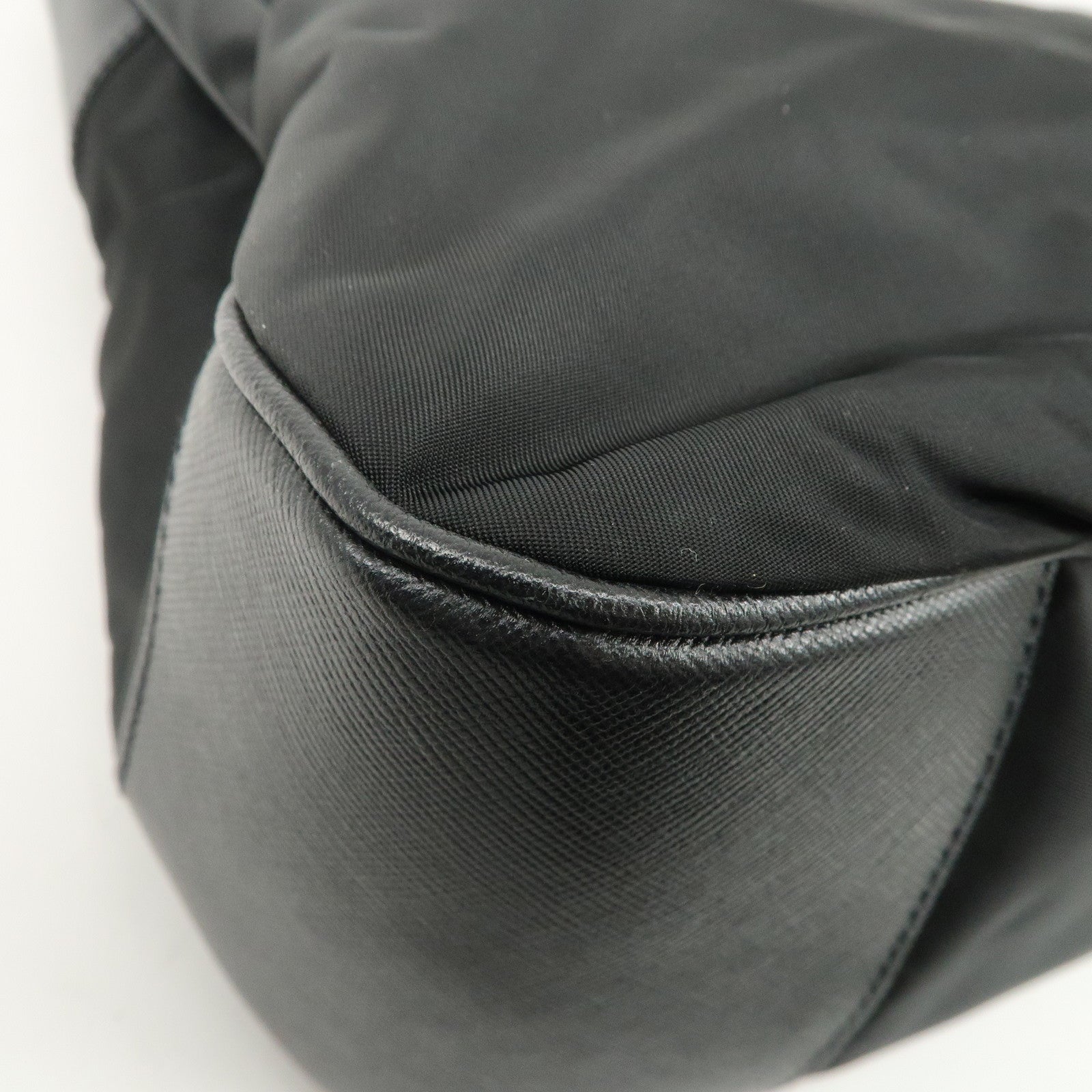 PRADA Nylon Leather Shoulder Bag Black BR2585 Used