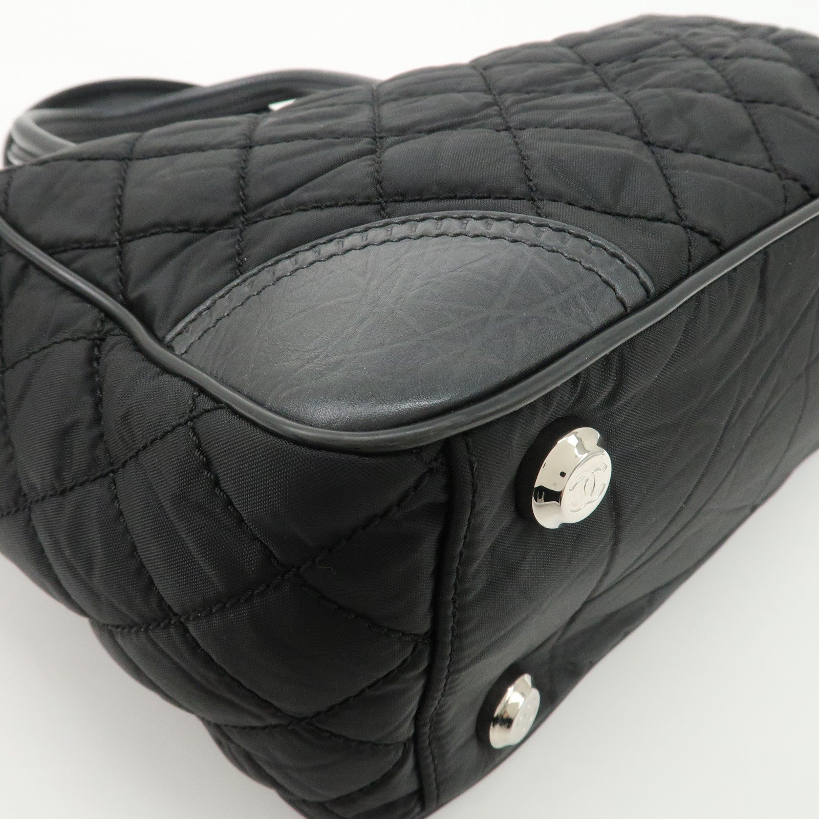 CHANEL Paris New York Wild Stitch Nylon Leather Coco Mark Tote Bag Used