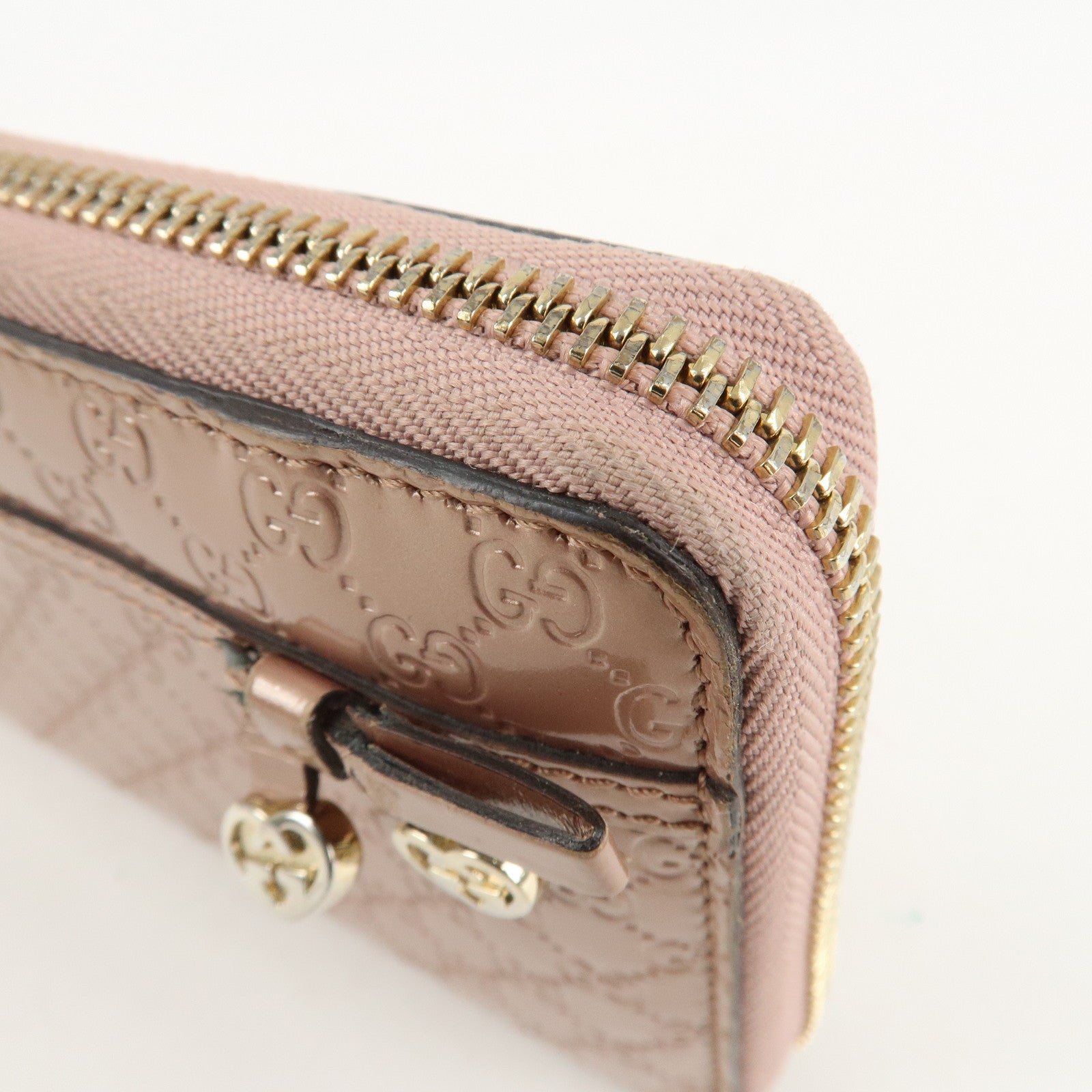 GUCCI Micro Guccissima Patent Leather Zippy Long Wallet 258406 Used