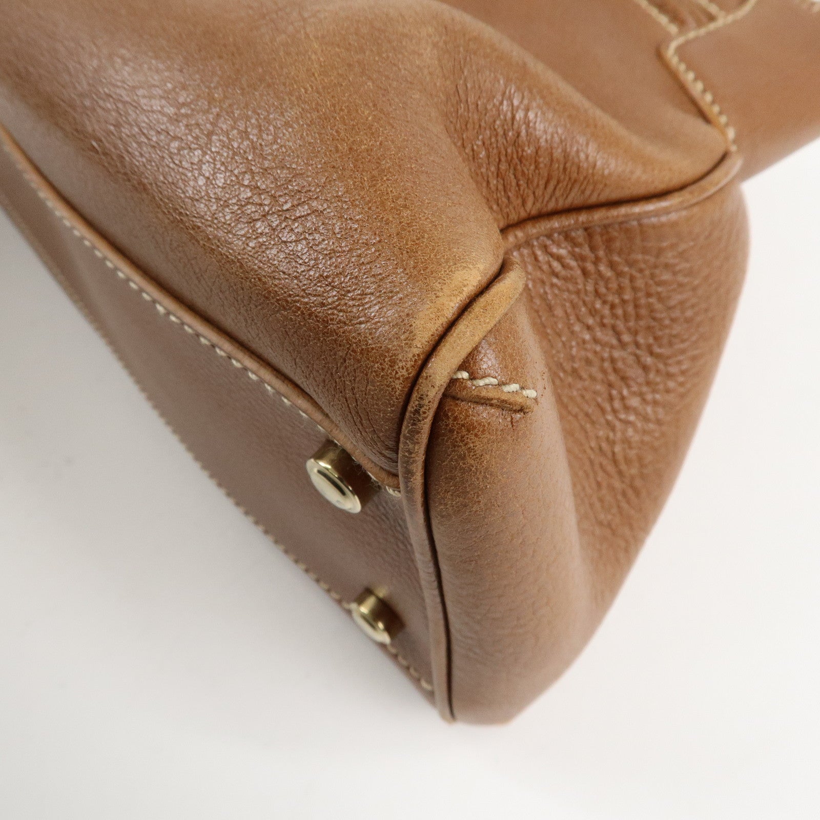 Cartier Marcello Du Cartier Leather Tote Bag Hand Bag Brown Used