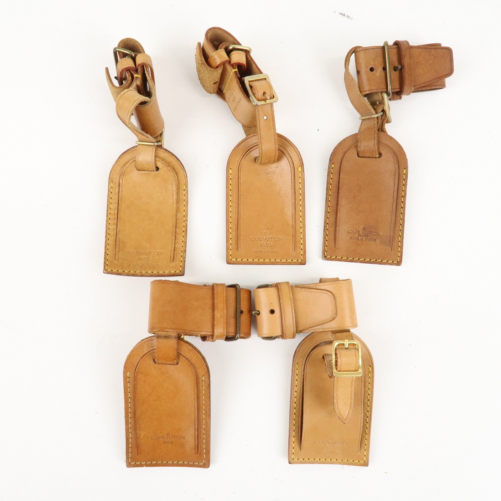 Louis Vuitton Set of 10 Leather Name Tag & Poignet Natural Used