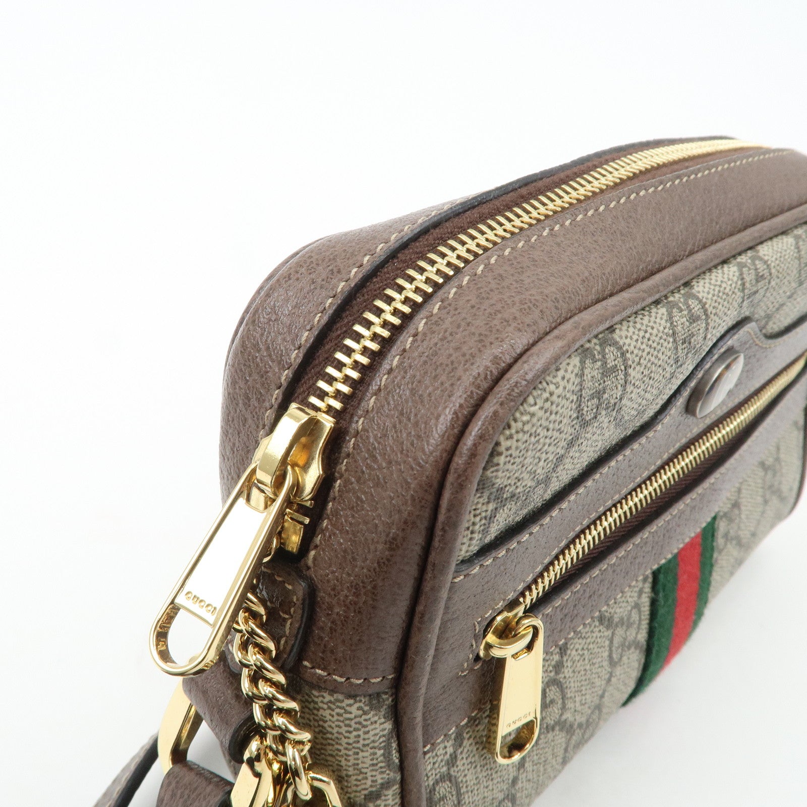 GUCCI Ophidia GG Supreme Mini Shoulder Bag Beige Brown 517350 Used