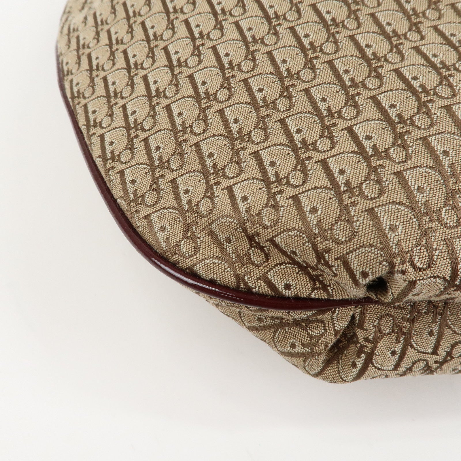 Christian Dior Trotter Canvas Patent Leather Suede Shoulder Bag Used