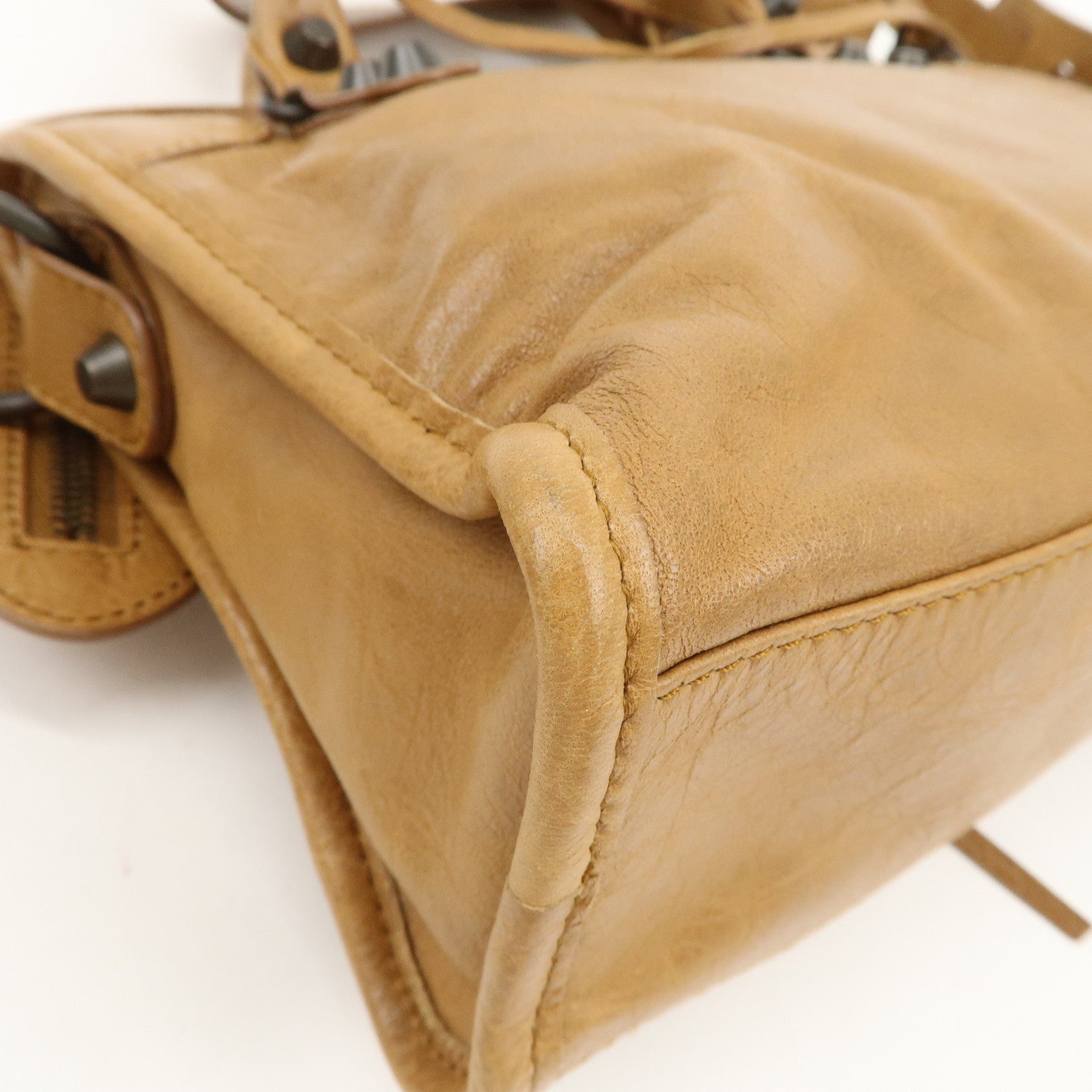 BALENCIAGA Mini City Leather Classic 2Way Bag Brown 300295 Used