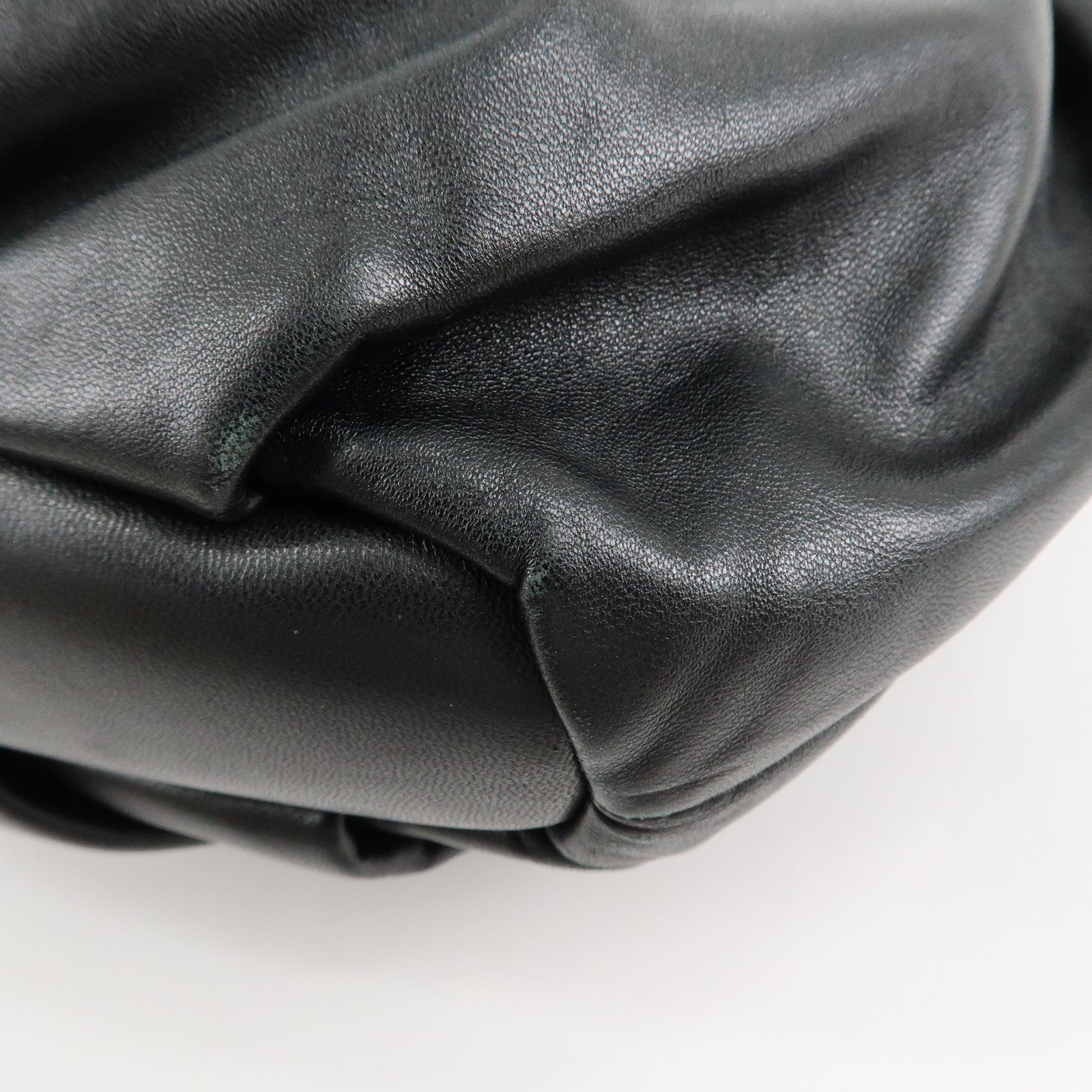 PRADA Leather Chain One-Shoulder Bag Black Gold Hardware Used