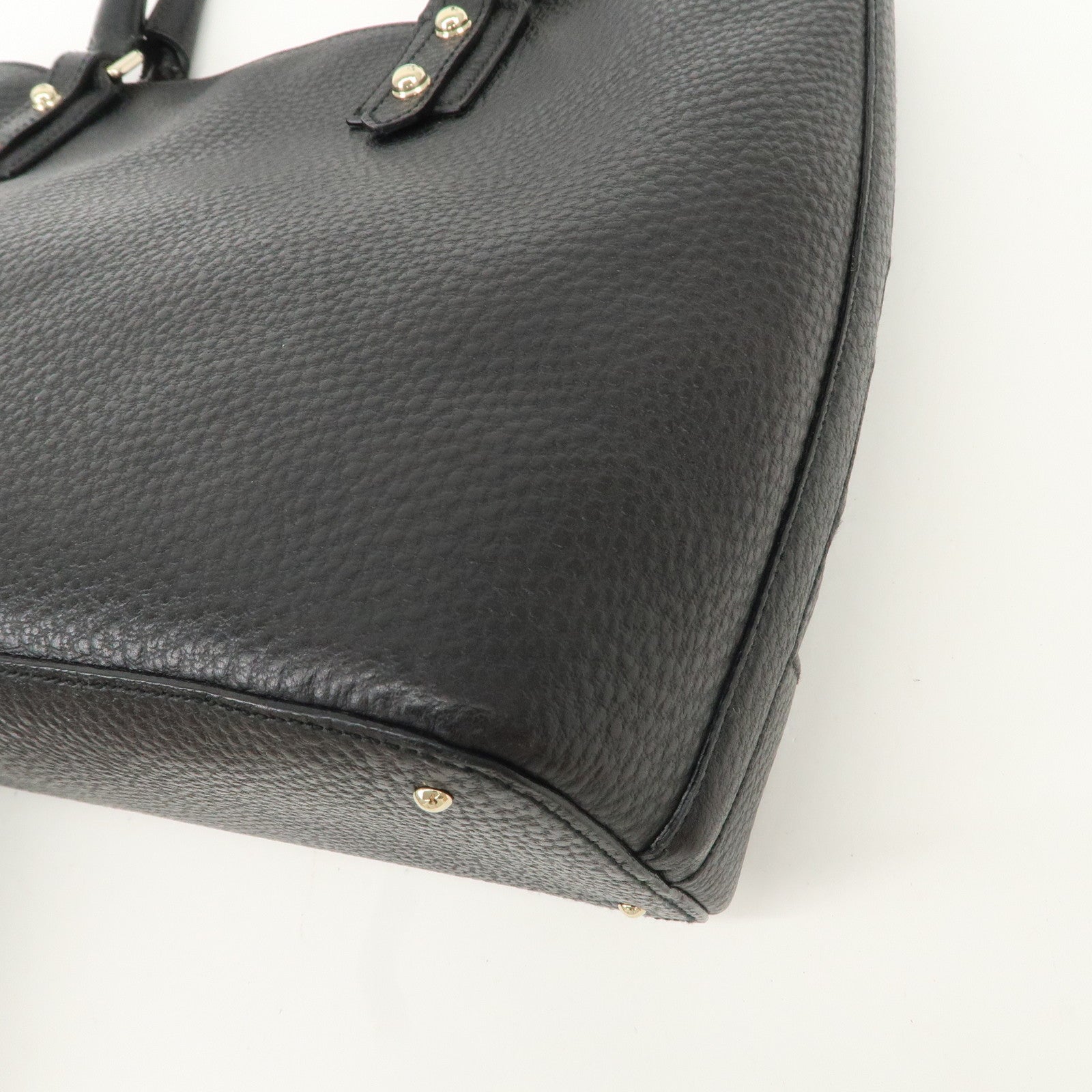 GUCCI Leather Horsebit Tote Bag Hand Bag Black 137385 Used