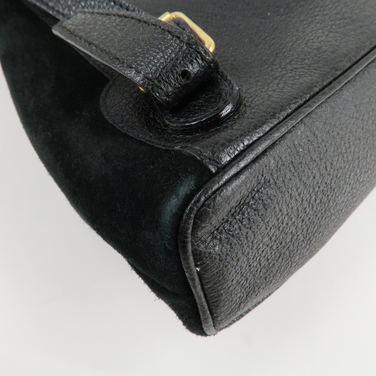 GUCCI Bamboo Leather Suede Mini Back Pack Black 003.1705.0030 Used