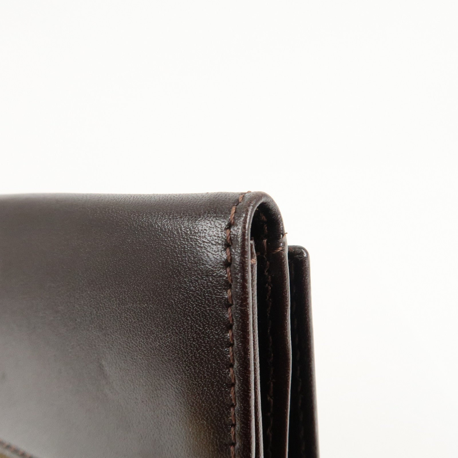 FENDI Zucca Canvas Leather W Hook Bifold Wallet 12671 Used