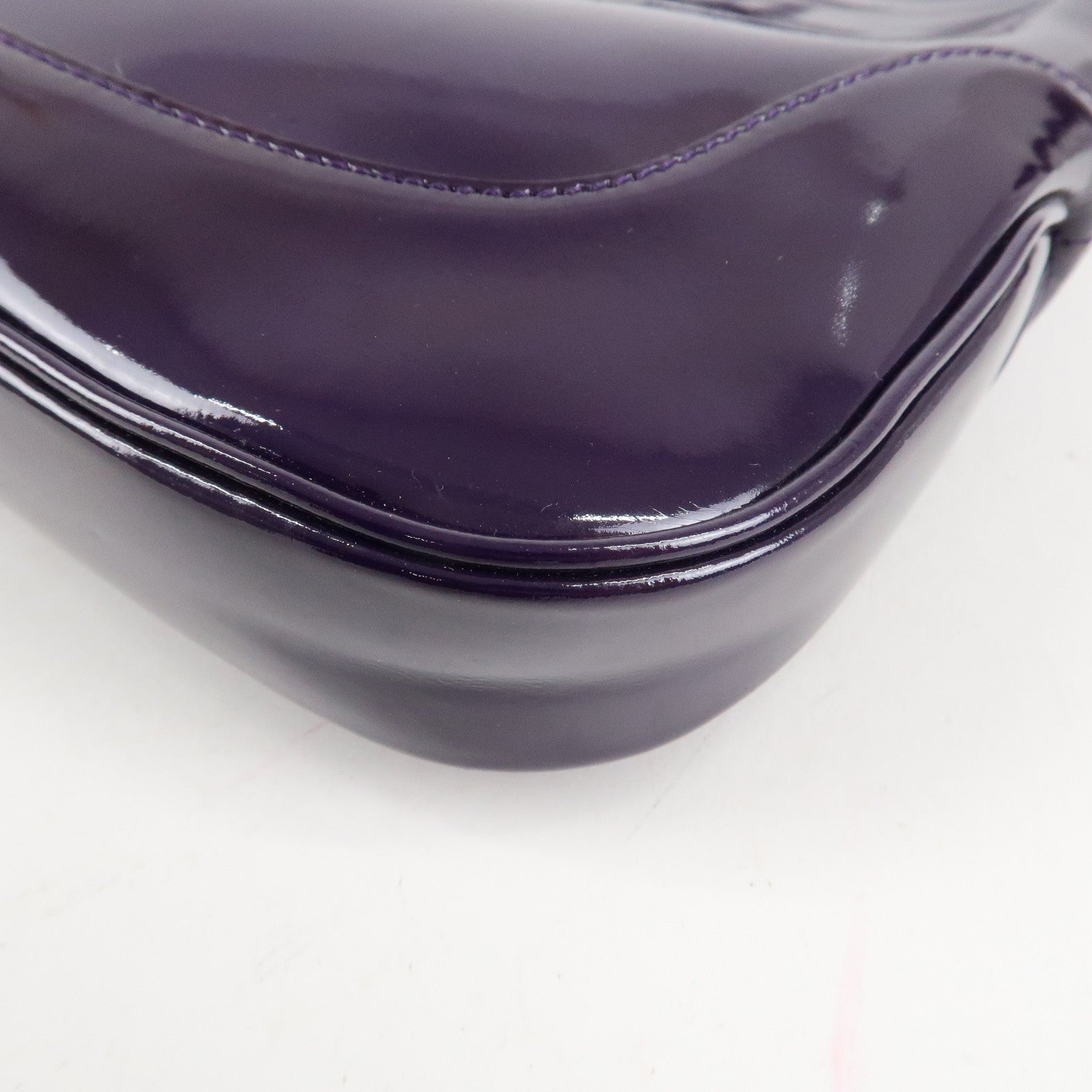 GUCCI Jackie Patent Leather Shoulder Bag Purple 001.3306 Used