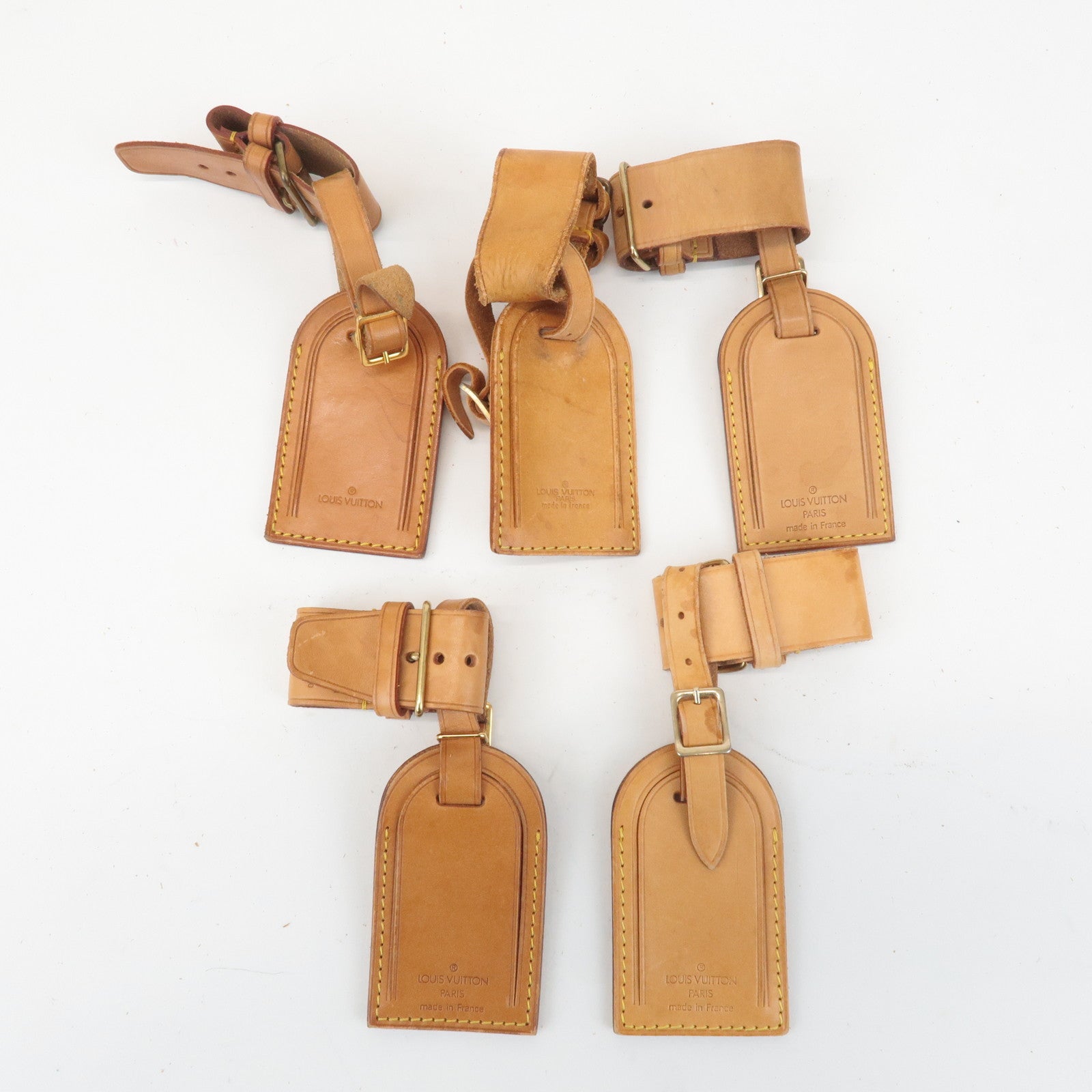 Louis Vuitton Set of 10 Leather Name Tag & Poignet Natural Used