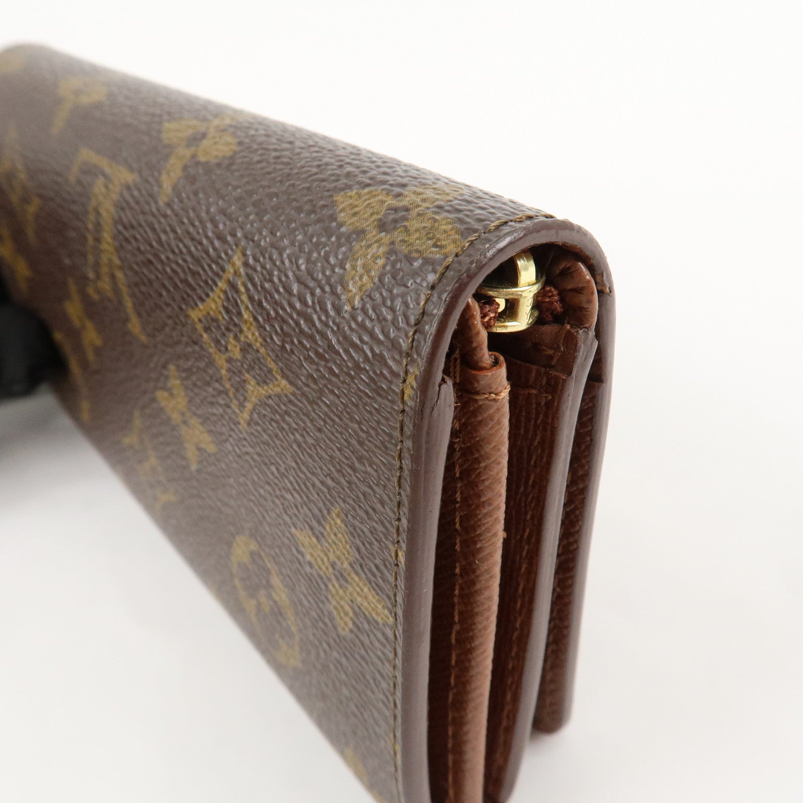 Louis Vuitton Monogram Porte Monnaie Billets Tresor Wallet M61730 Used